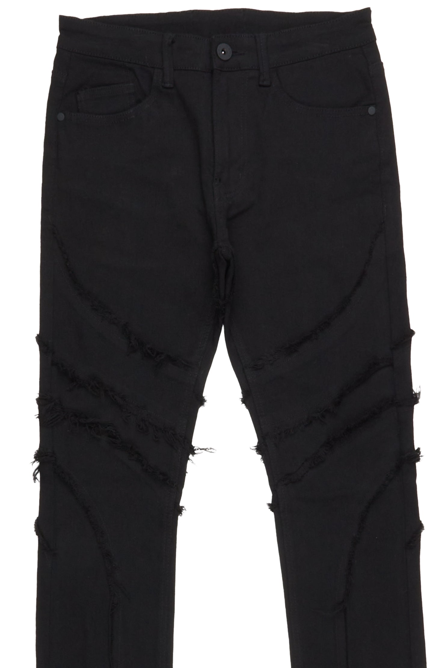 Sagan Black Stacked Flare Jean