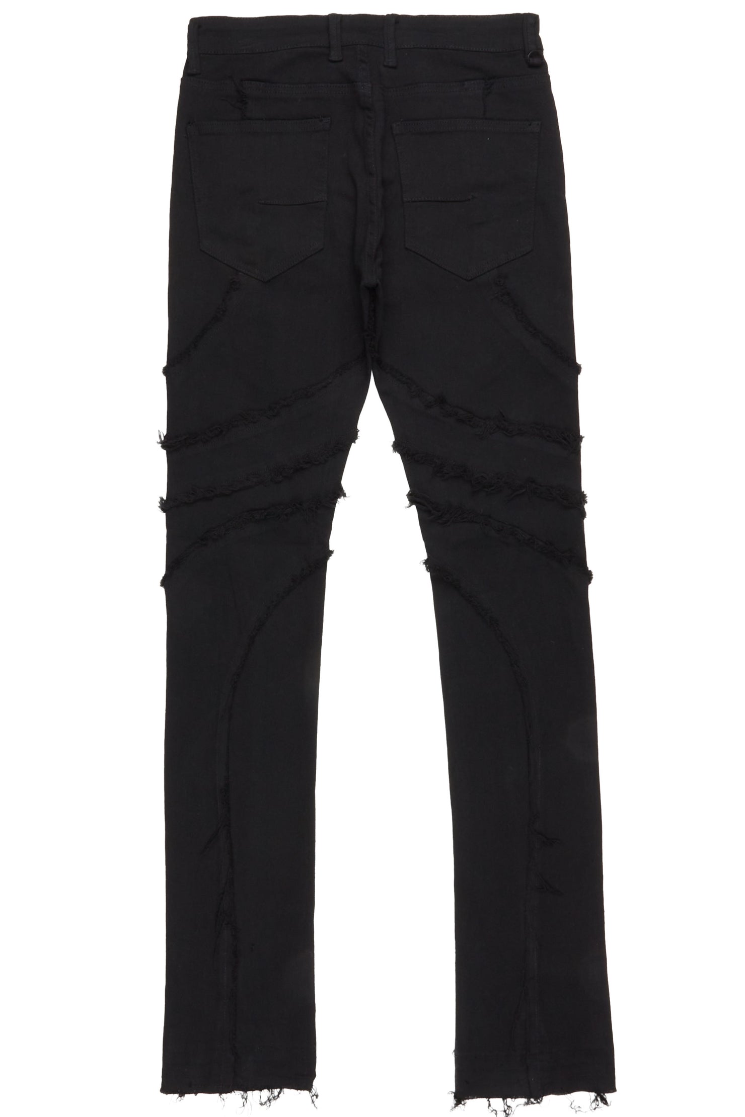Sagan Black Stacked Flare Jean
