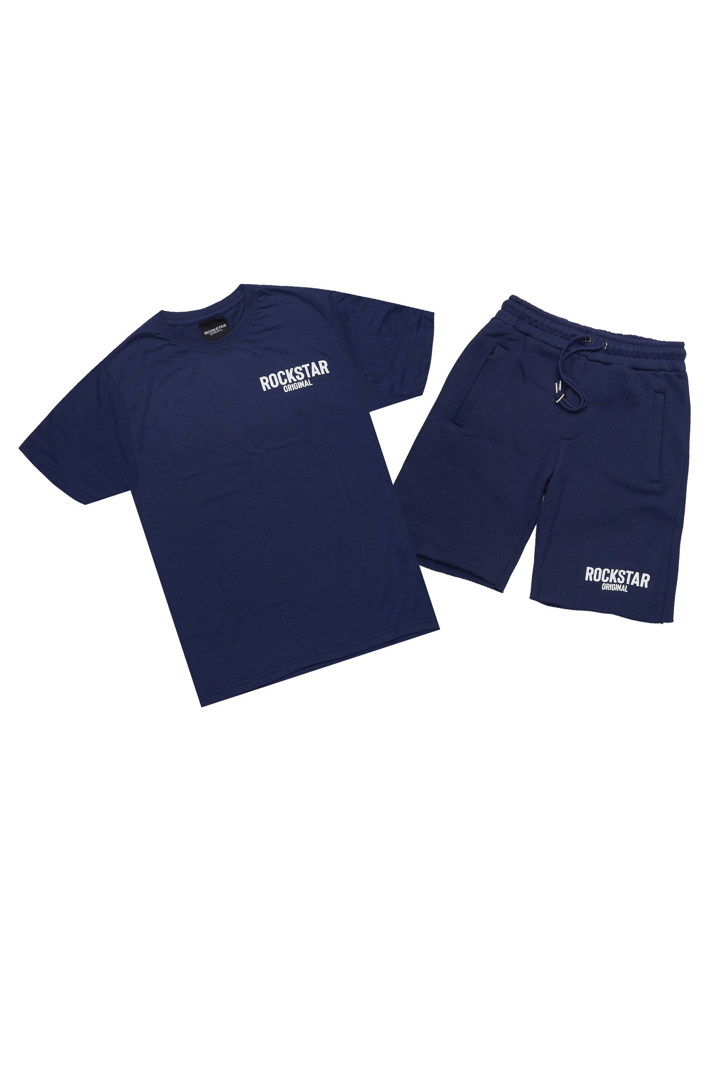 Sana Navy T-Shirt/Raw Edge Short Set