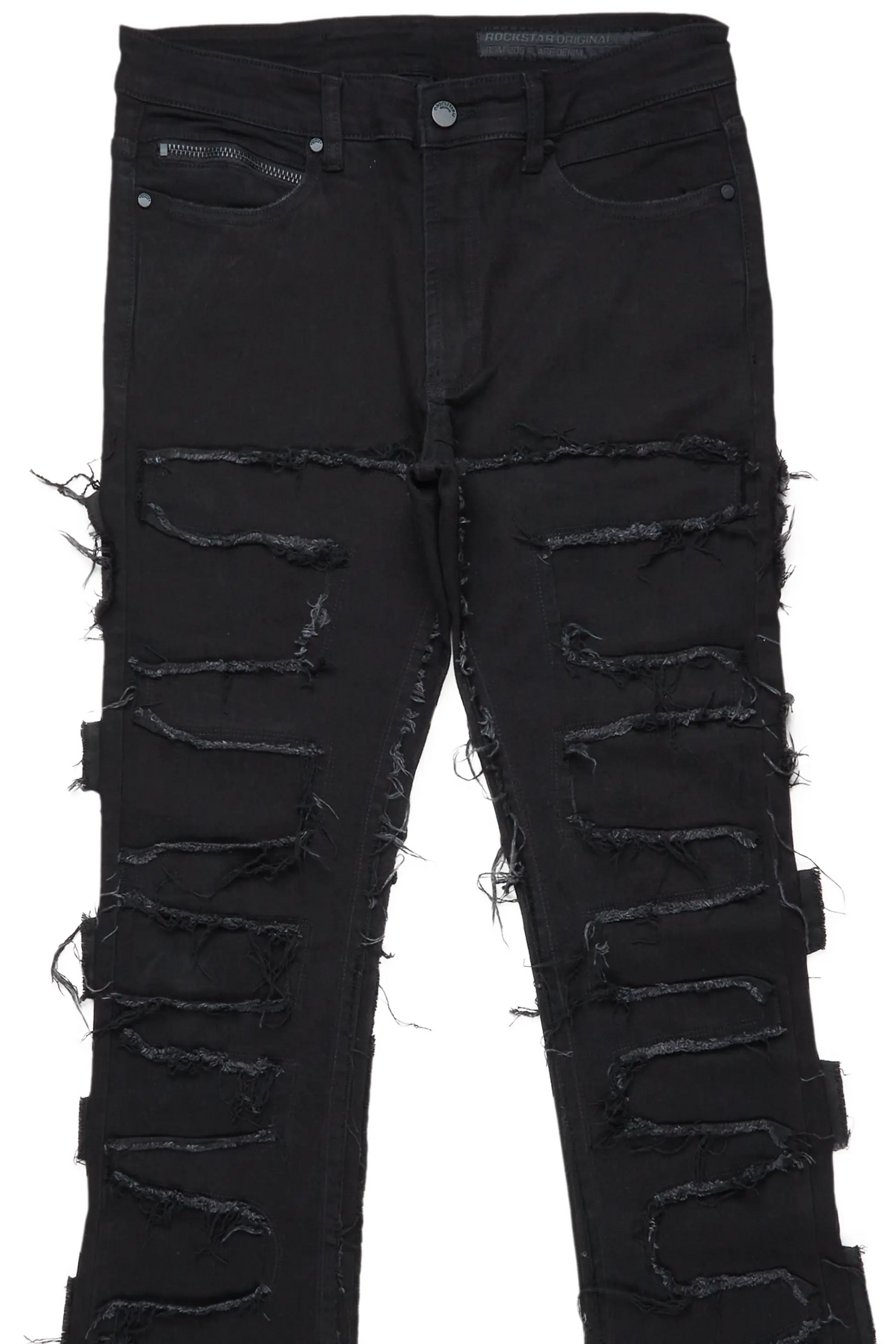 Shake Black Stacked Flare Jean