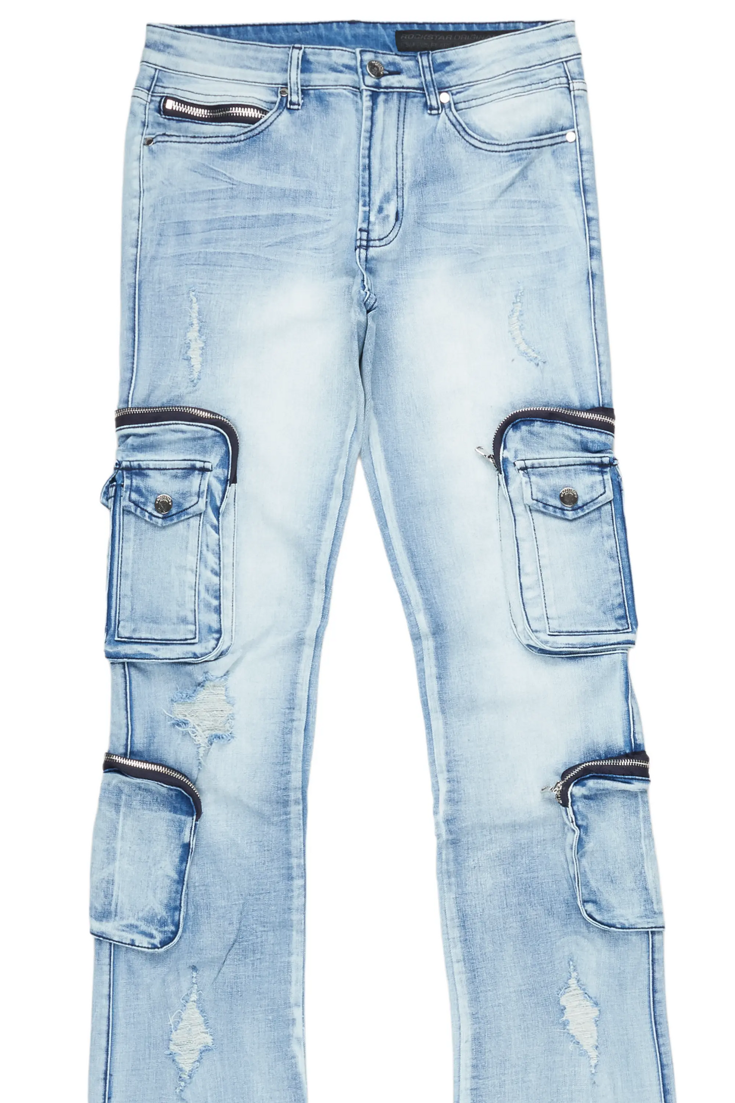 Shane Light Blue Super Stacked Flare Jean