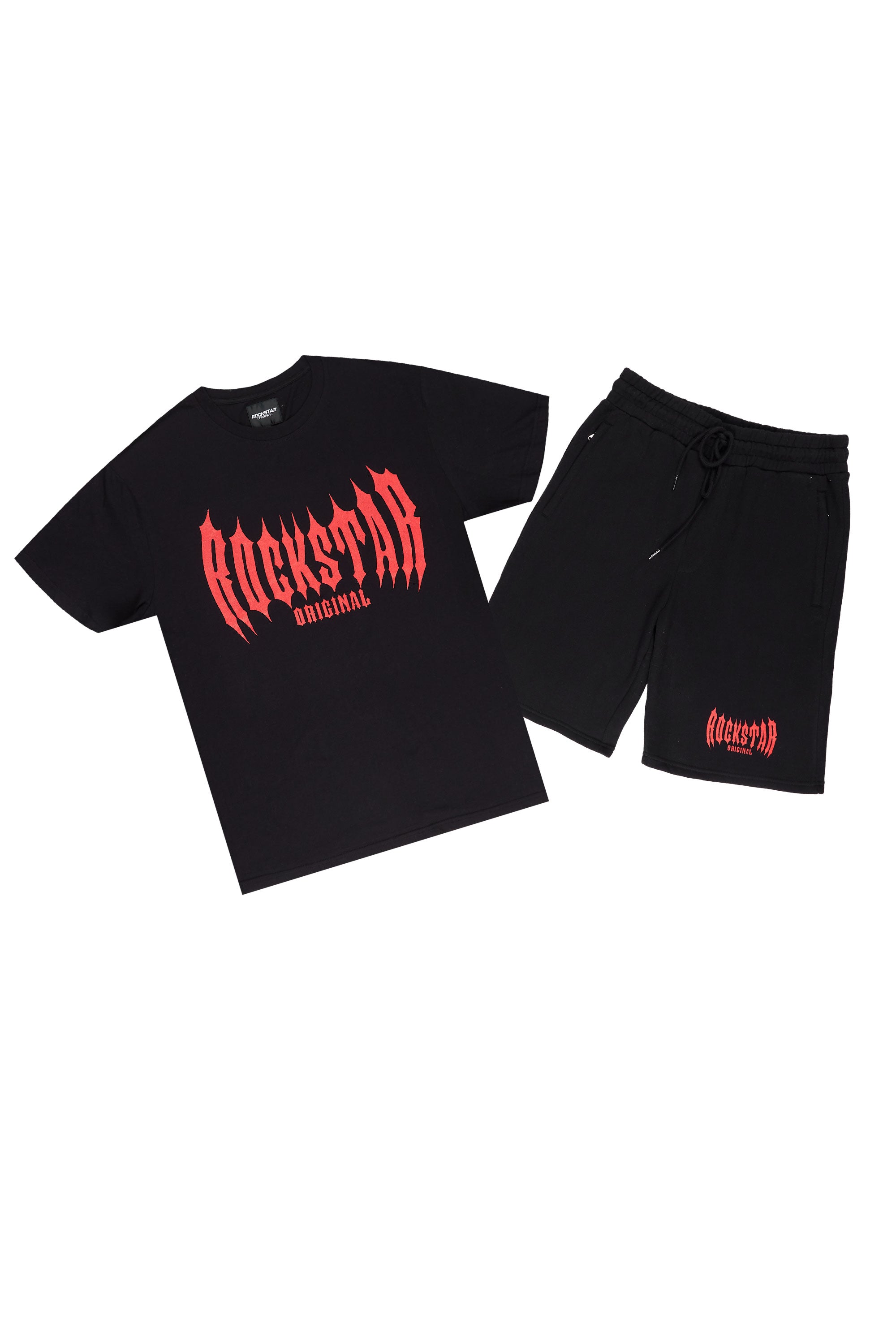Skeller Black T-Shirt Short Set