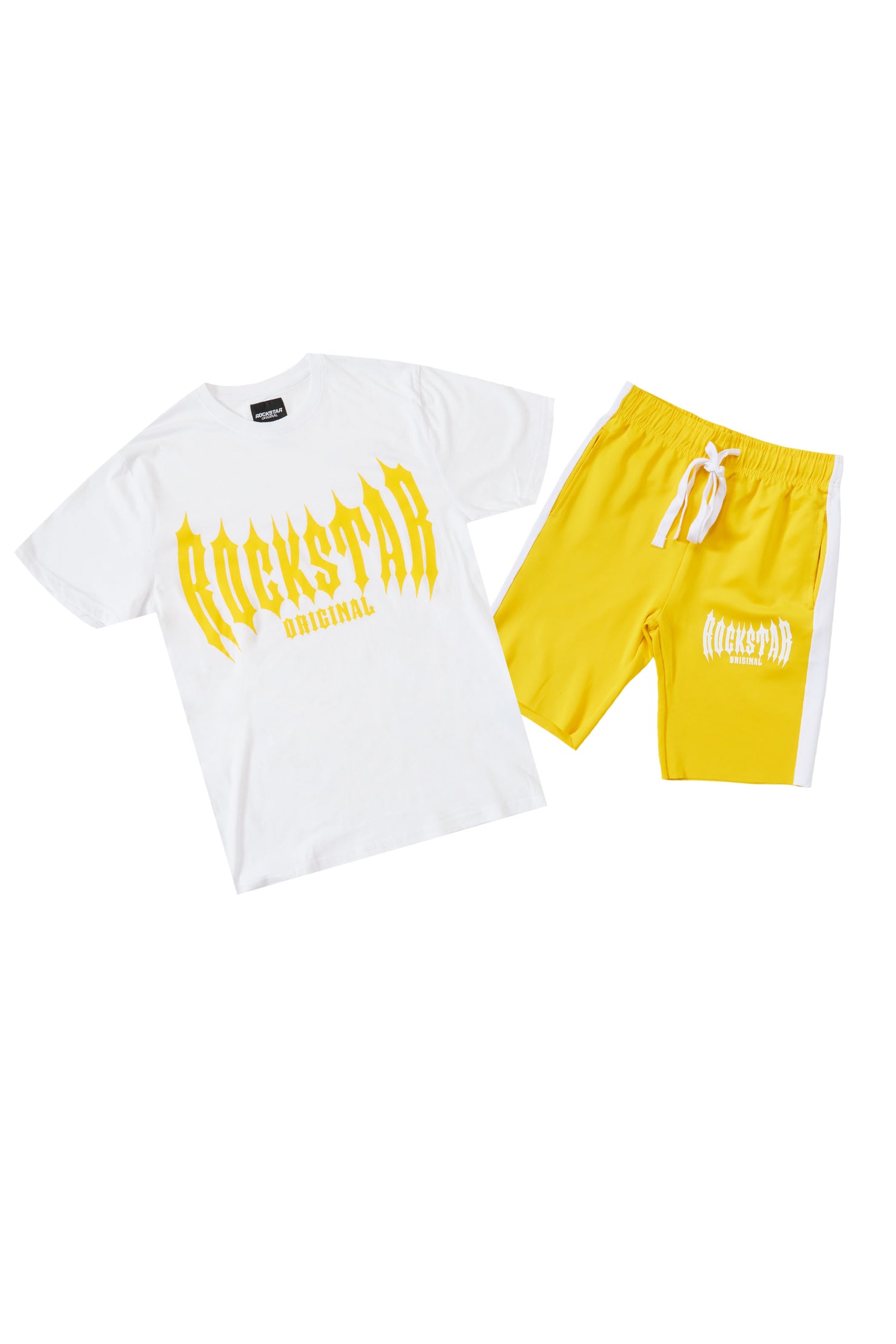 Skeller White/Yellow T-Shirt Short Set