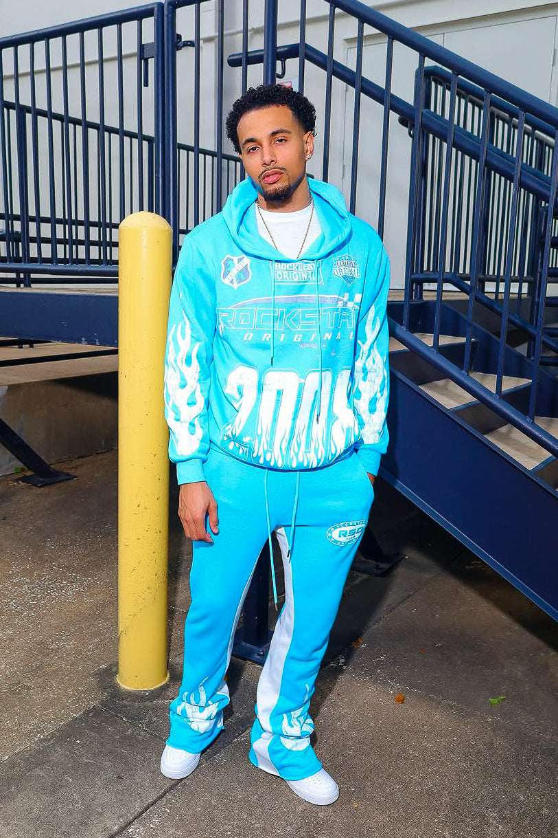 Amos Blue Hoodie/Baggy Track Pant Set