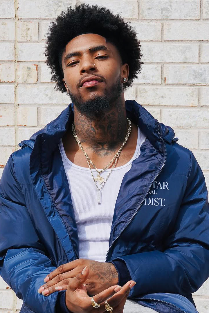 Briggs Navy Graphic Puffer