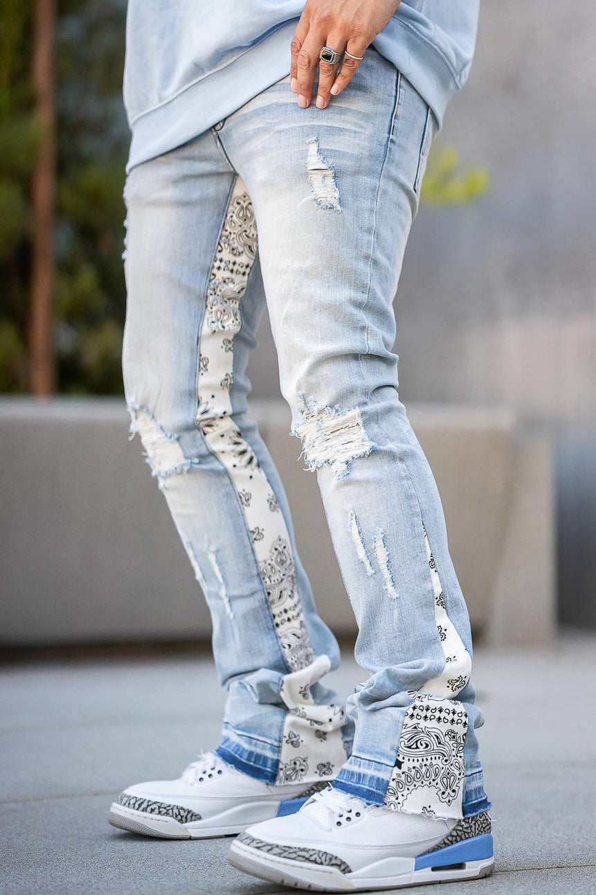 Wiz Blue Stacked Flare Jean