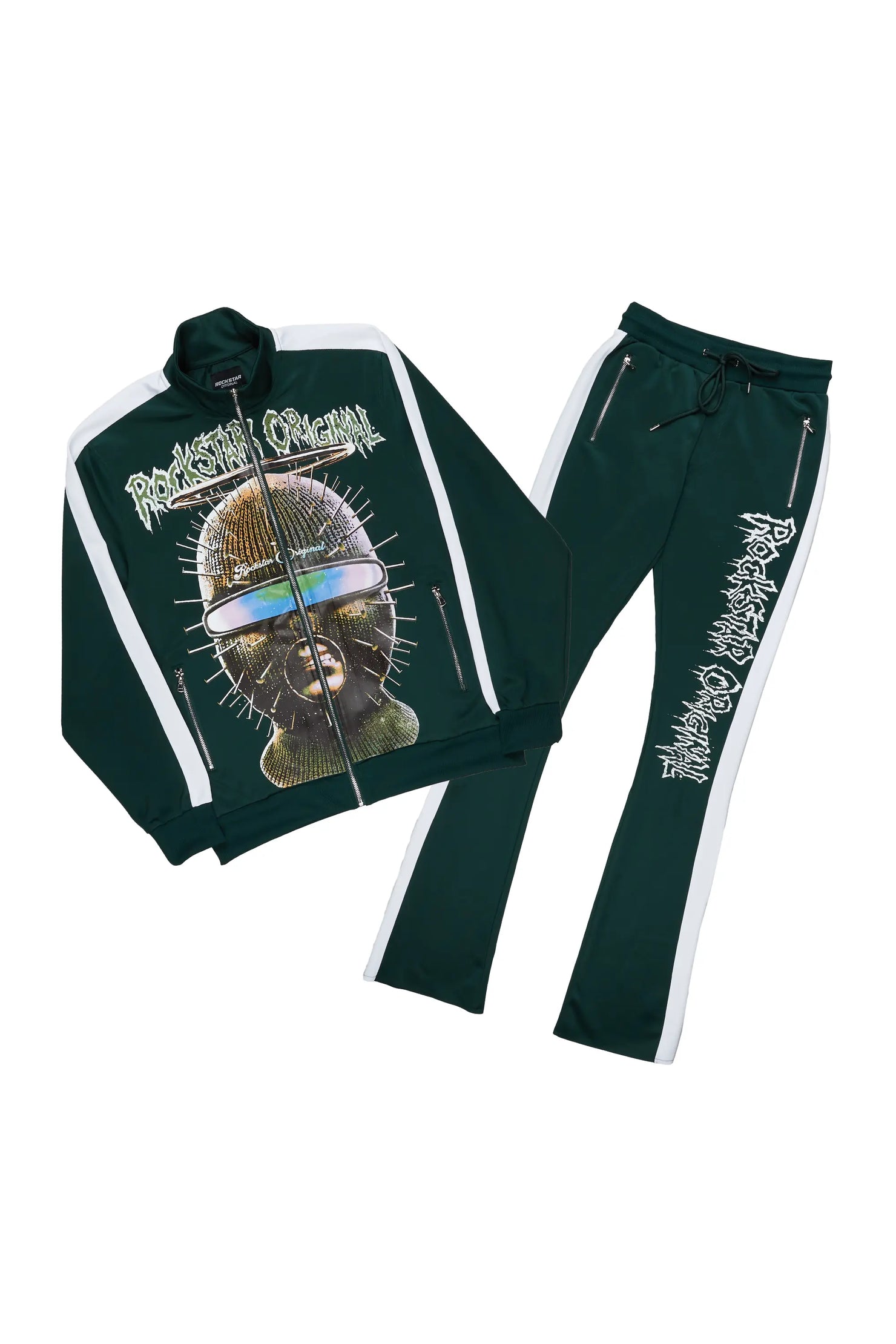 Spacebaby Green Tricot Stacked Track Set