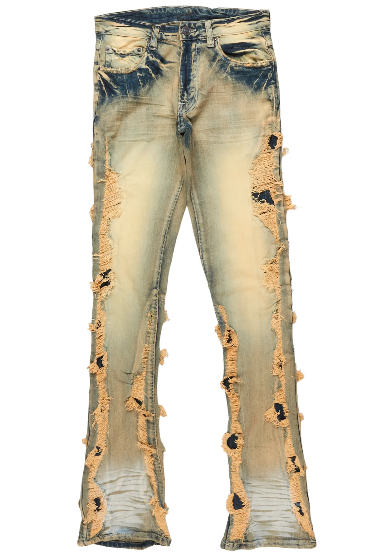 Spiro Taupe Stacked Flare Jean