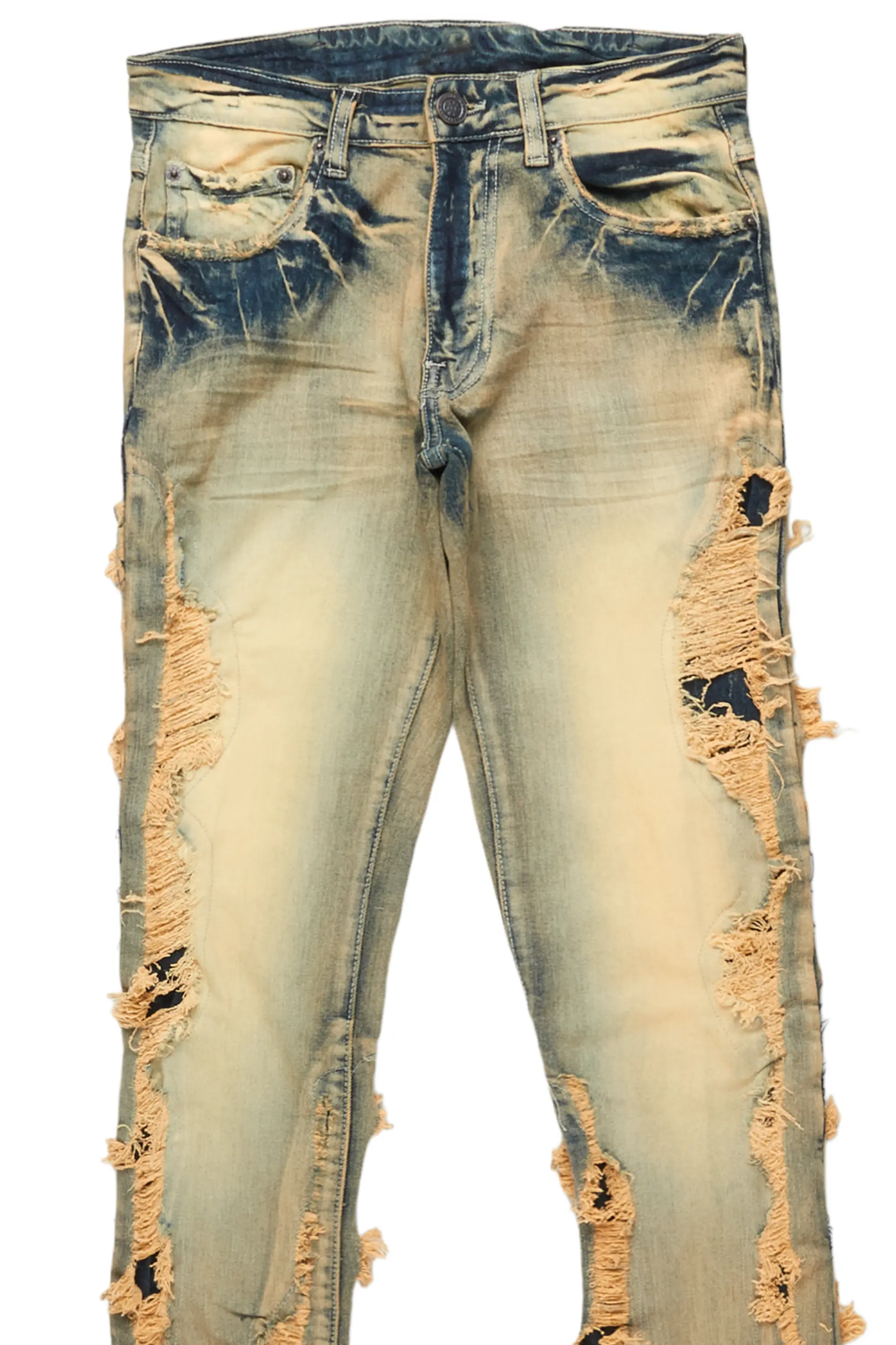 Spiro Taupe Stacked Flare Jean