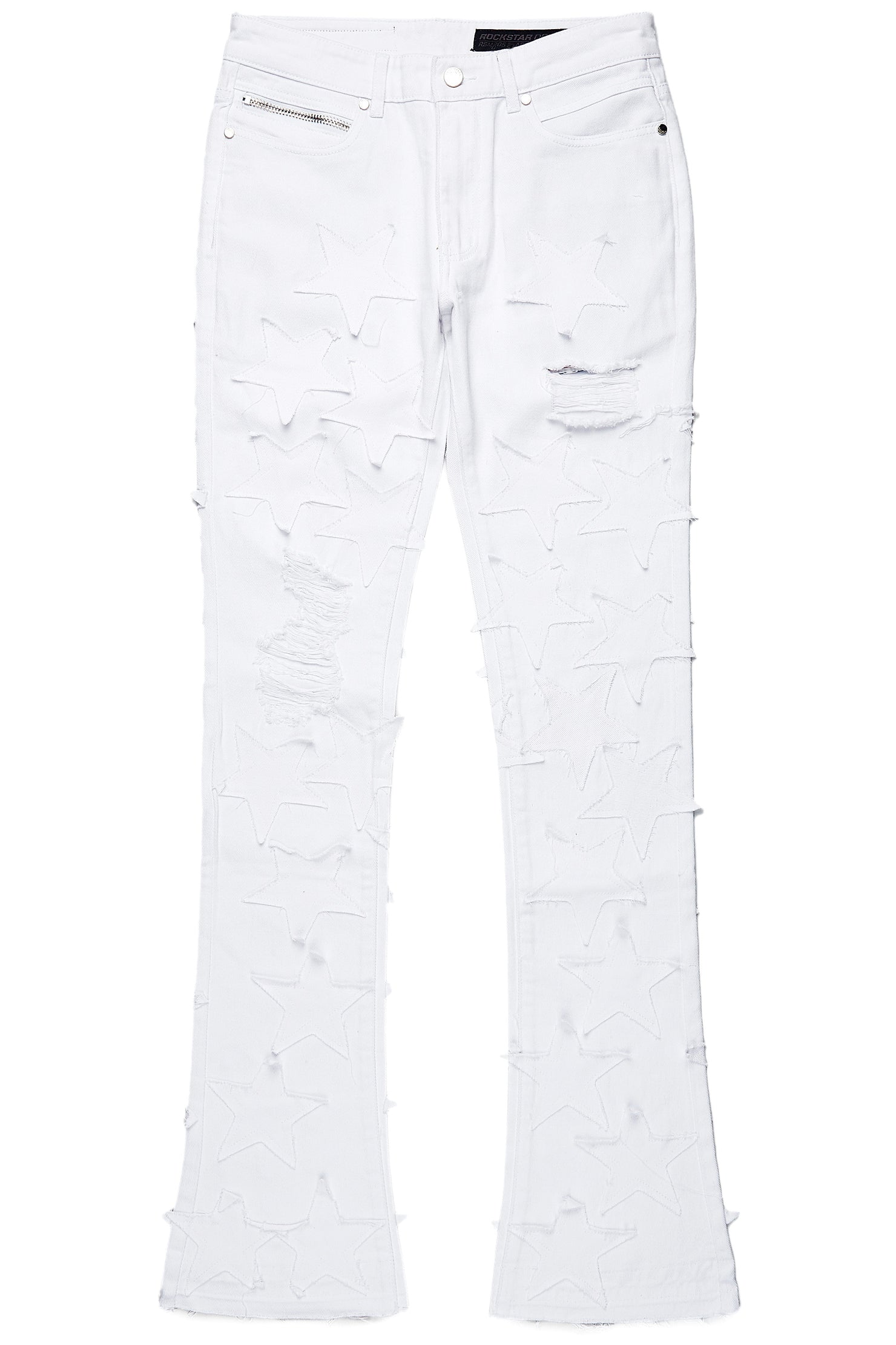 StarLane White Stacked Flare Jean