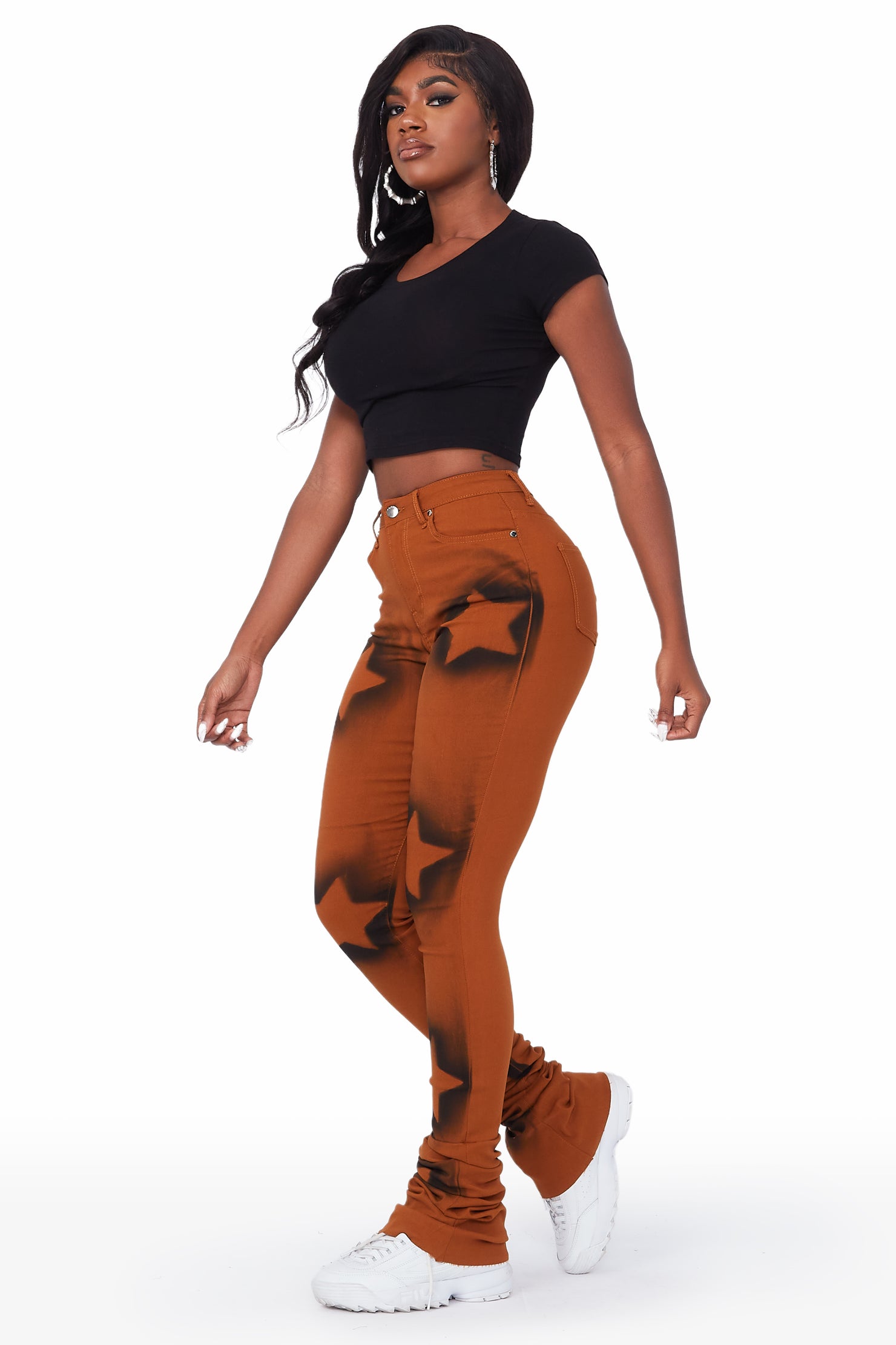 Stars In My Eyes Mustard Super Stacked Jean