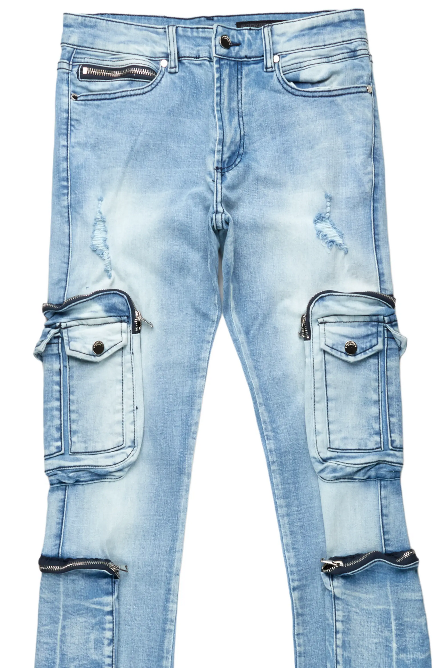 Sutton Blue Stacked Flare Jean