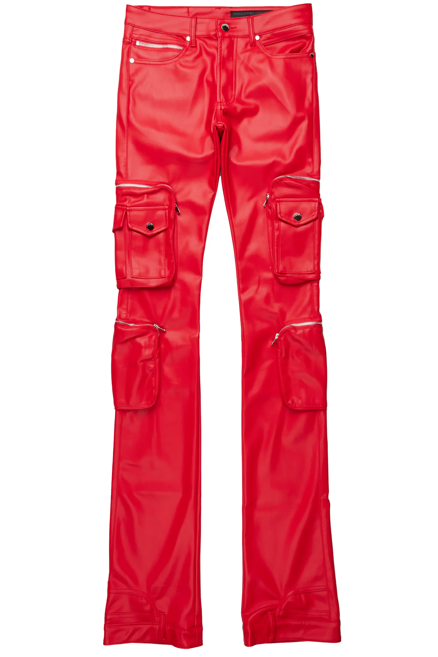 Sutton Bright Red PU Super Stacked Jean