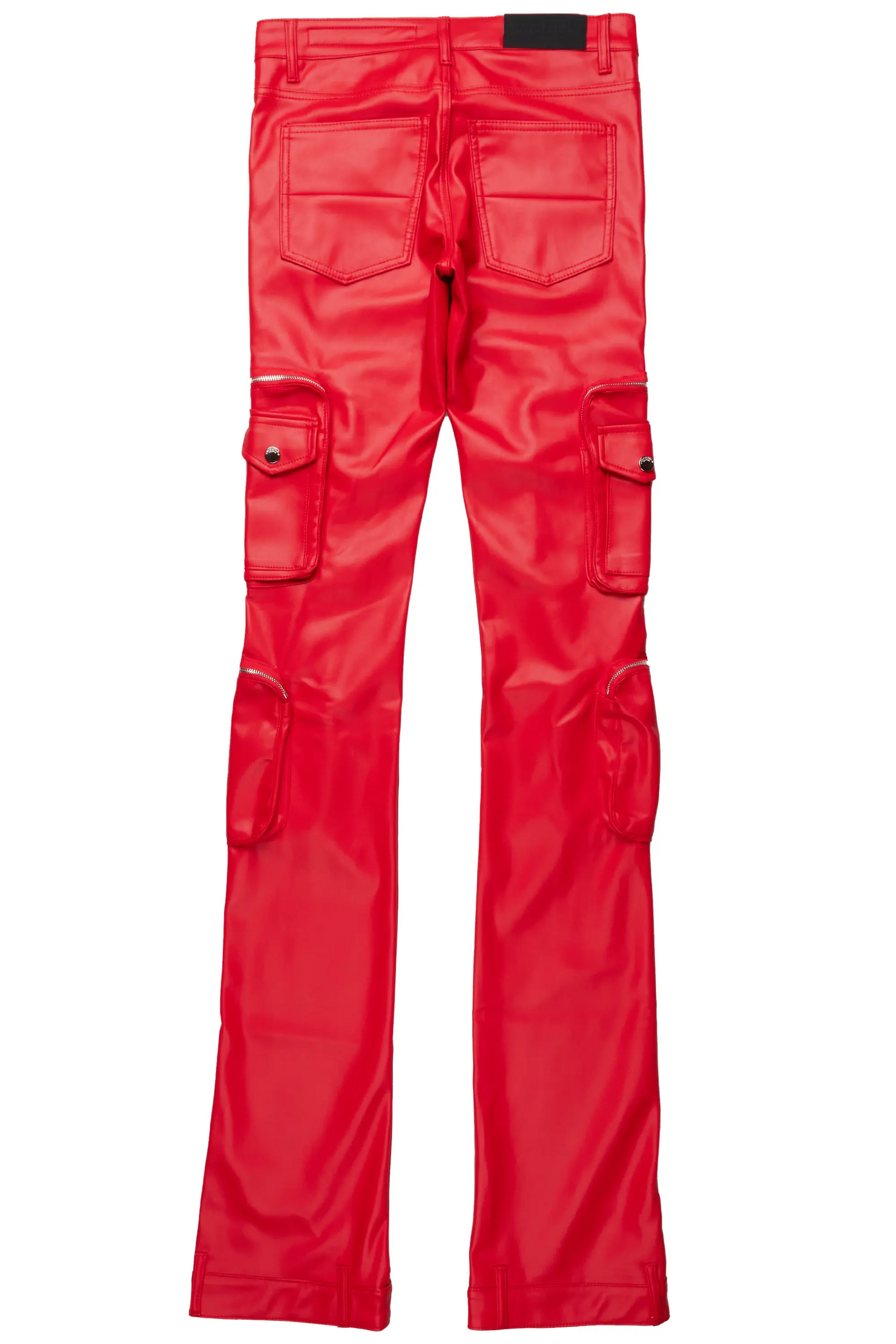 Sutton Red Faux Leather Super Stacked Jean