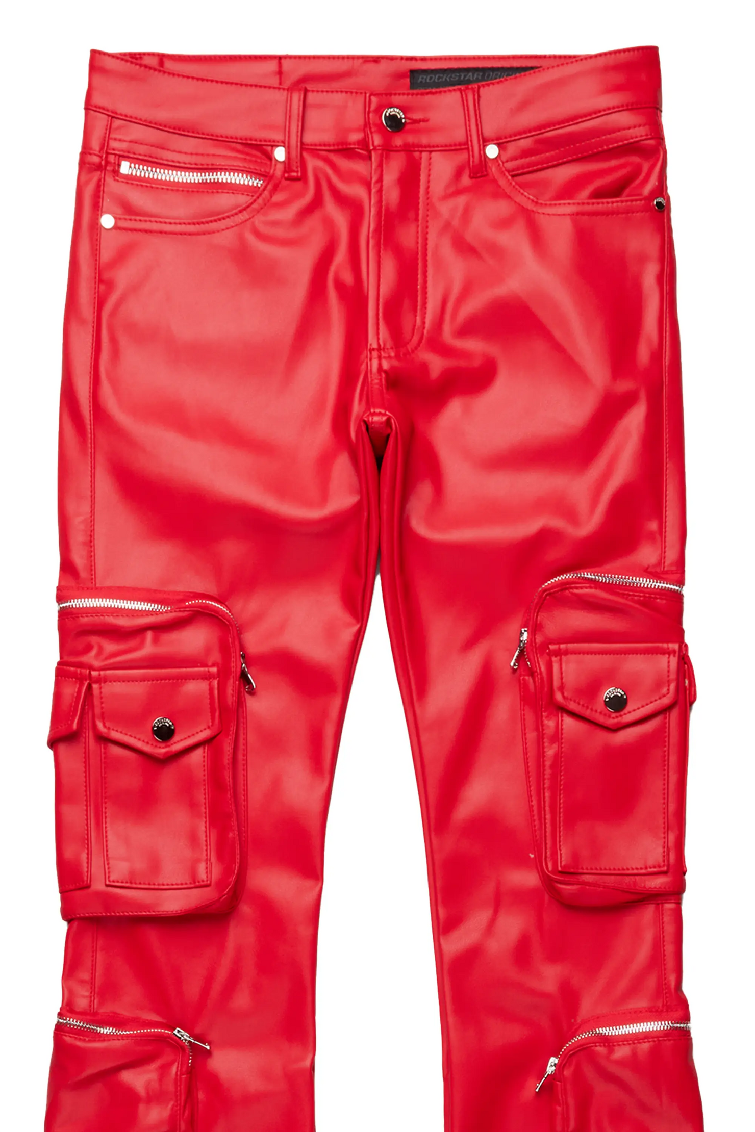 Sutton Bright Red PU Super Stacked Jean