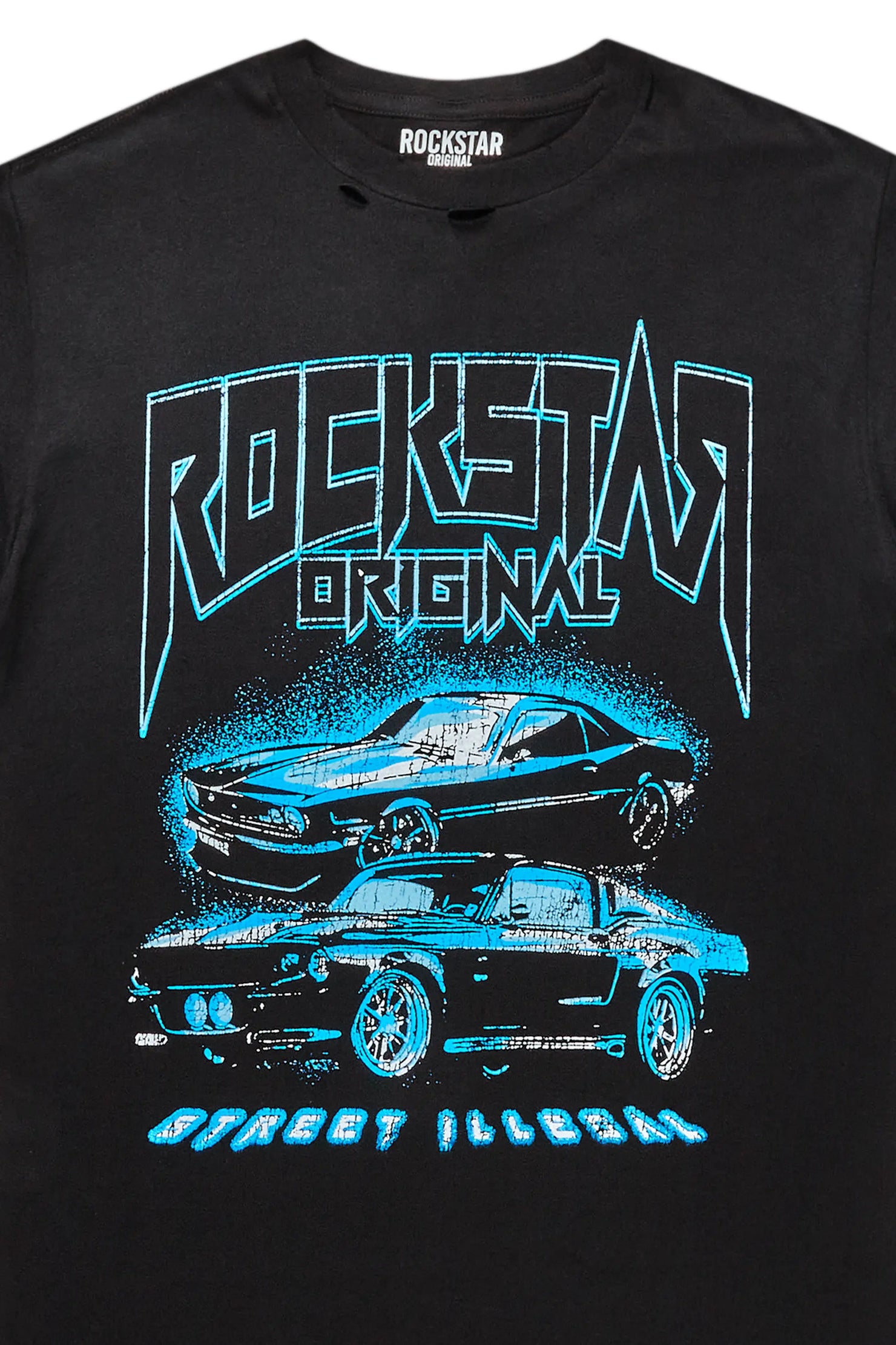 Sydesho Black Graphic T-Shirt