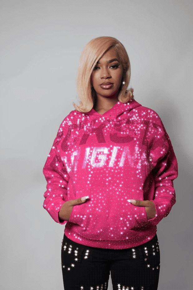 Roshanda Hot Pink Rhinestone Hoodie