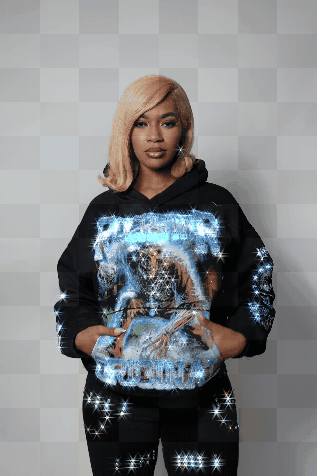 Jazzmin Black Rhinestone Hoodie