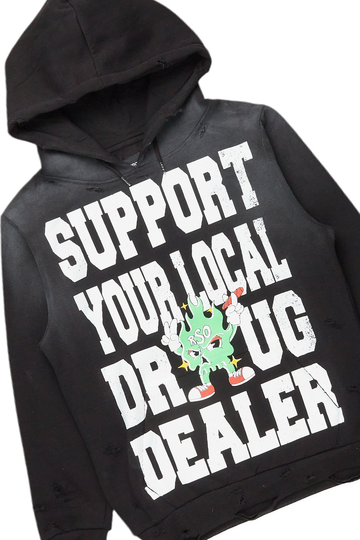 Tarl Black Hoodie/Stacked Flare Jean Bundle