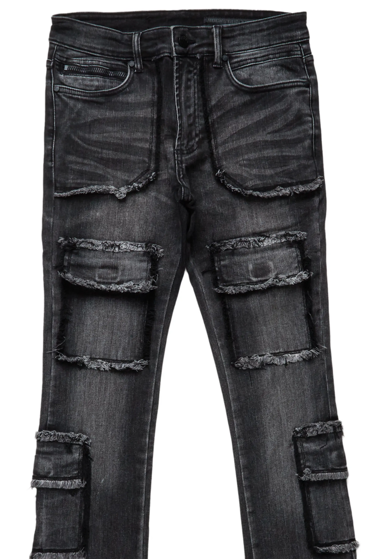 Tyrell Grey Wash Stacked Flare Cargo Jean