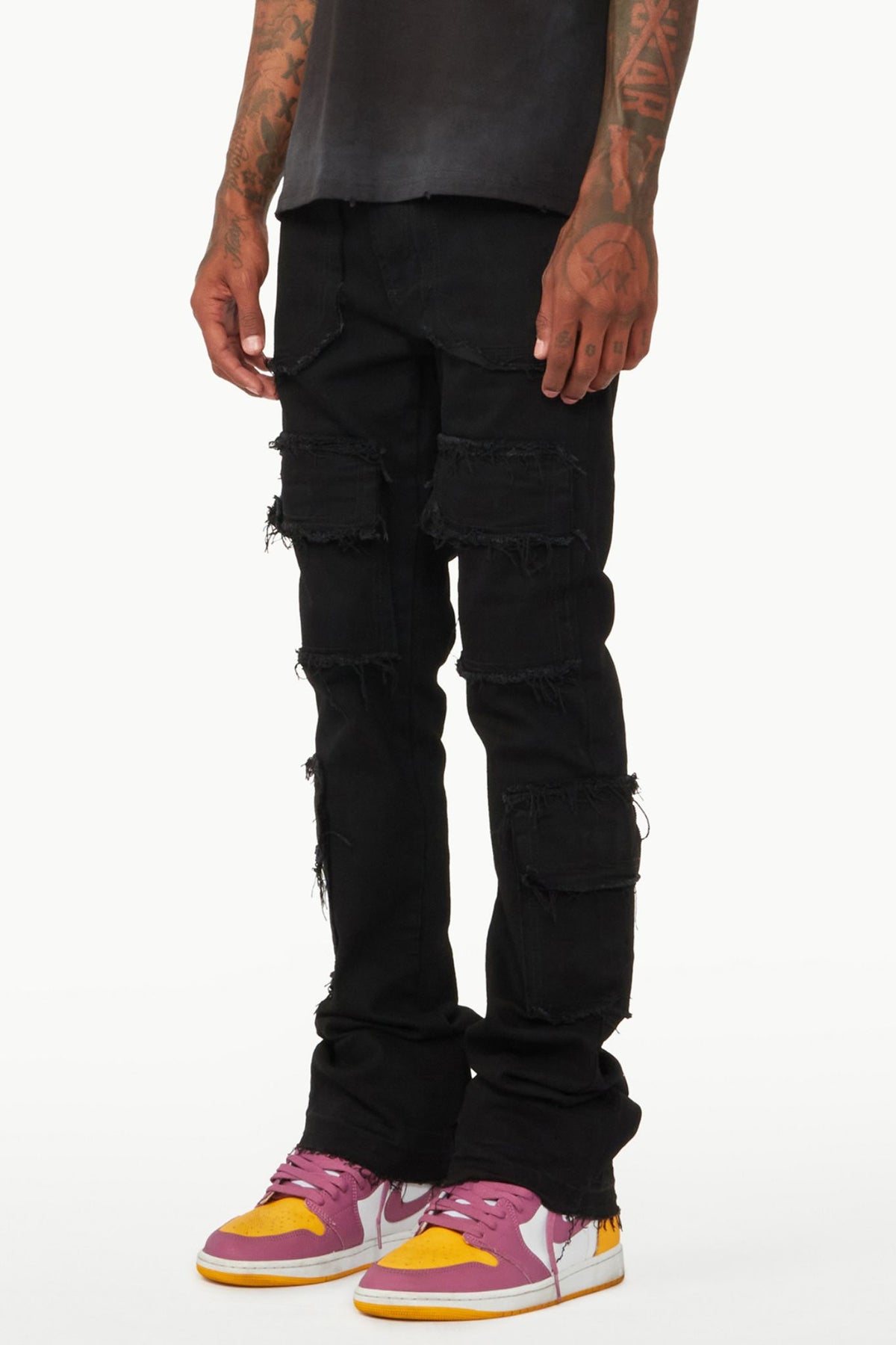 Tyrell Black Stacked Flare Cargo Jean– Rockstar Original
