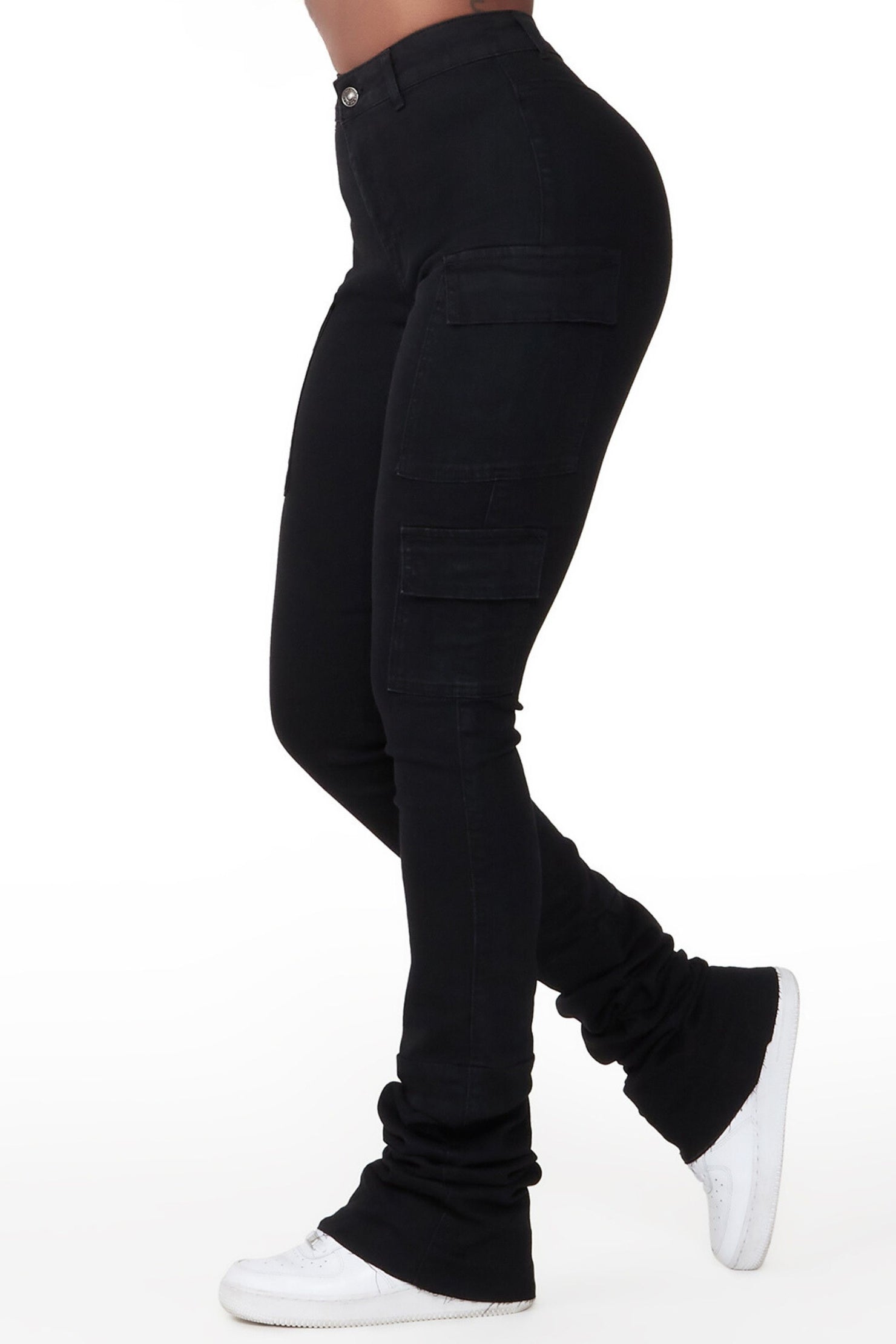 Vixen Black Cargo Super Stacked Jean