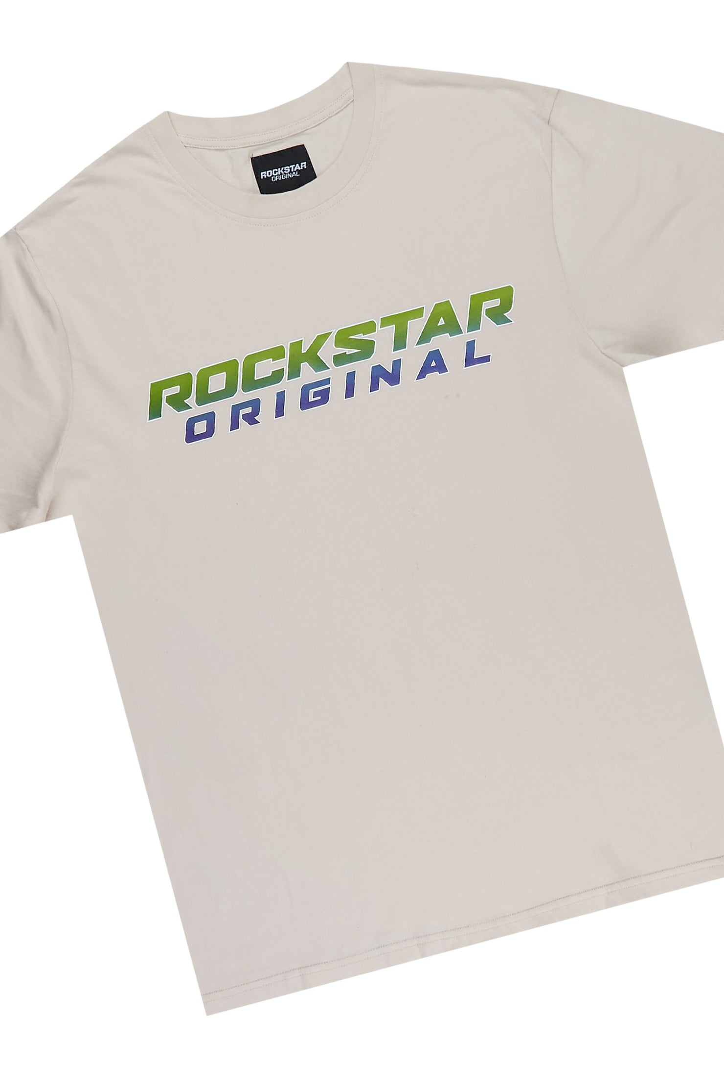 Valerian Beige Graphic T-Shirt Short Set