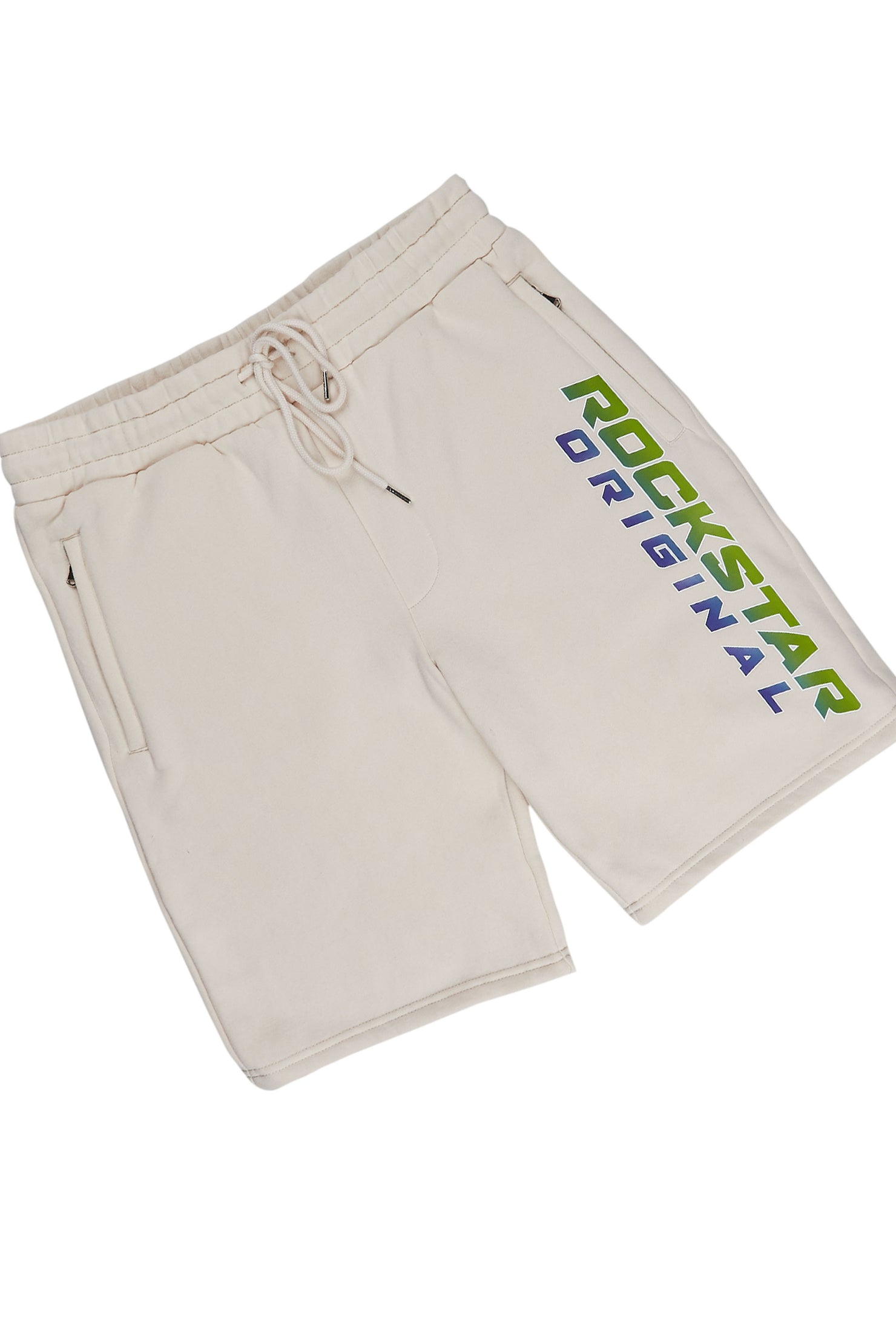 Valerian Beige Graphic T-Shirt Short Set