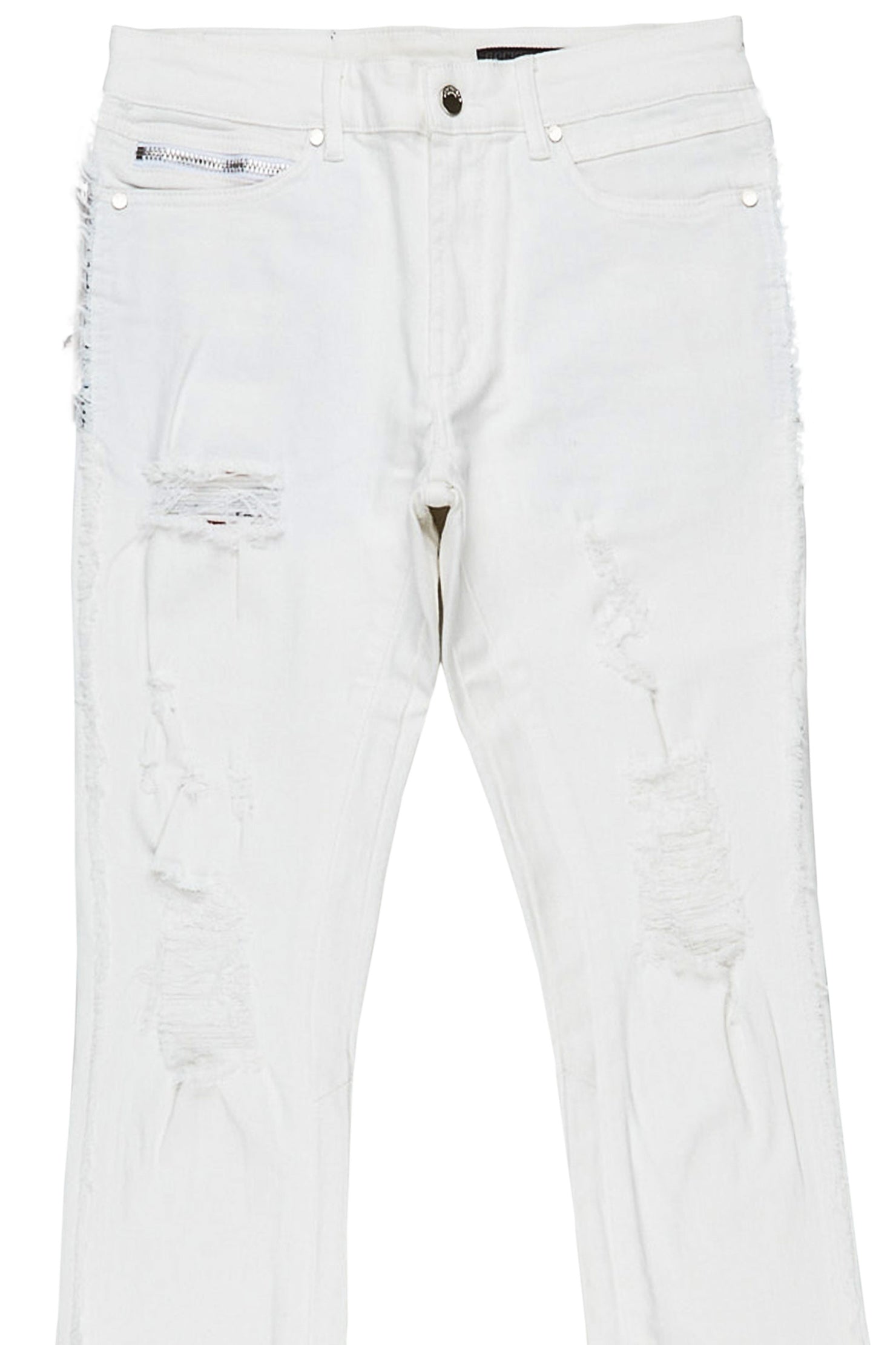 Vanni White Stacked Flare Jean