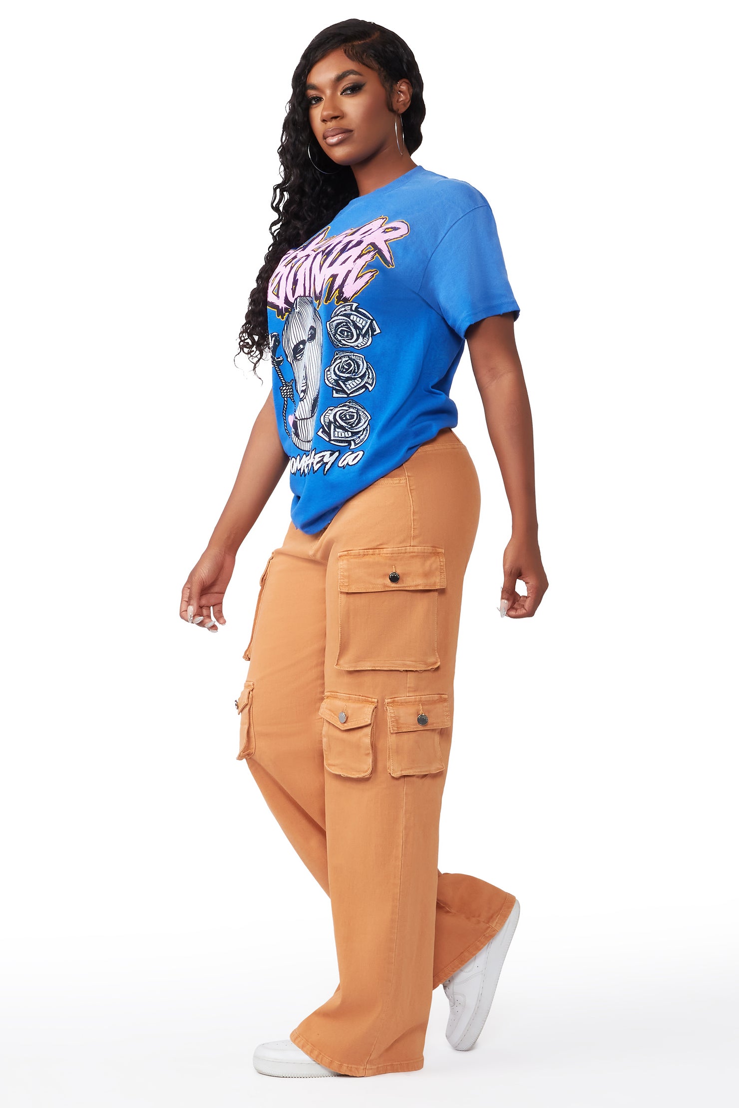 Be Careful With Me Camel Oversized Cargo Jean