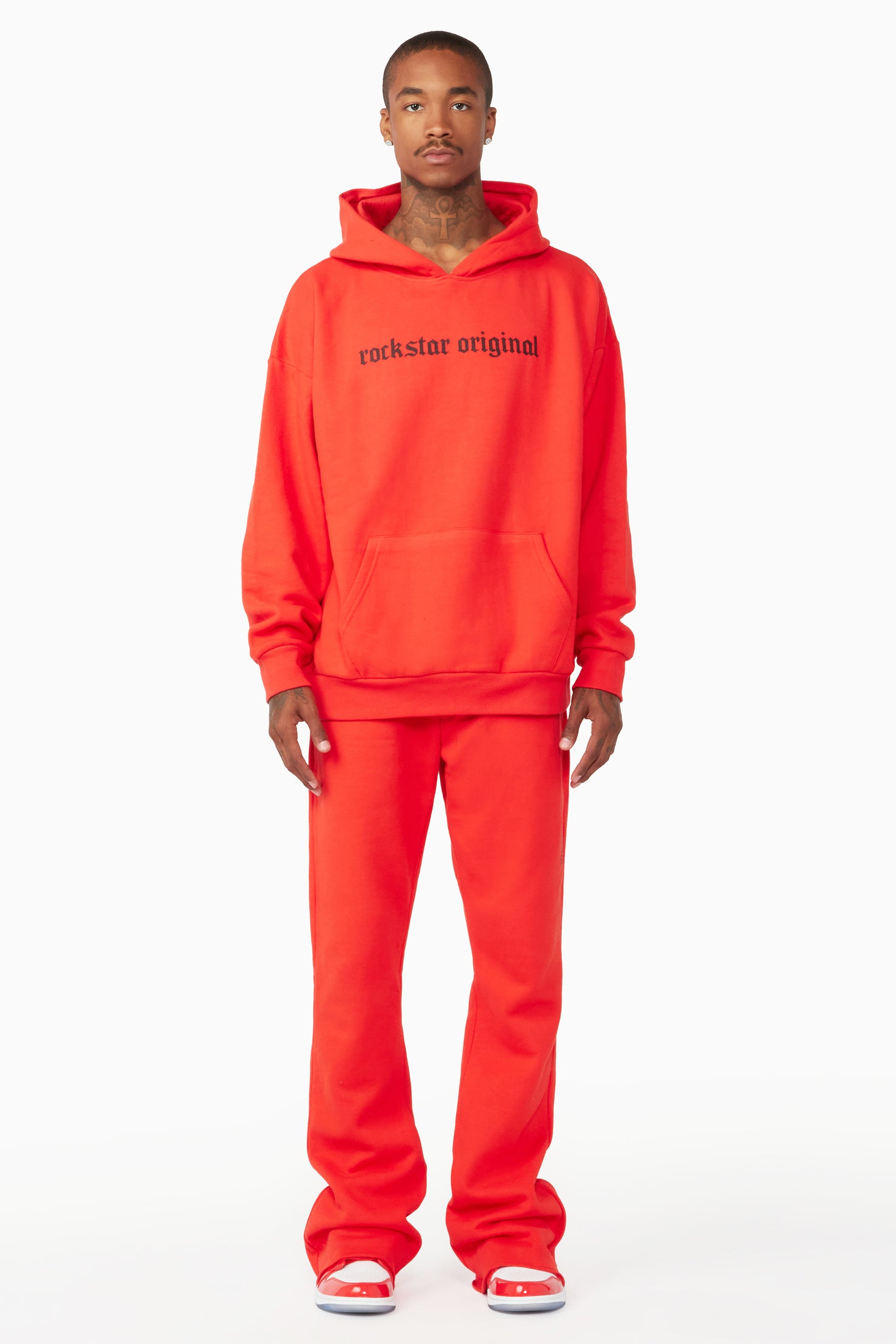 Shinswa Red Oversized Hoodie/Flare Trackset