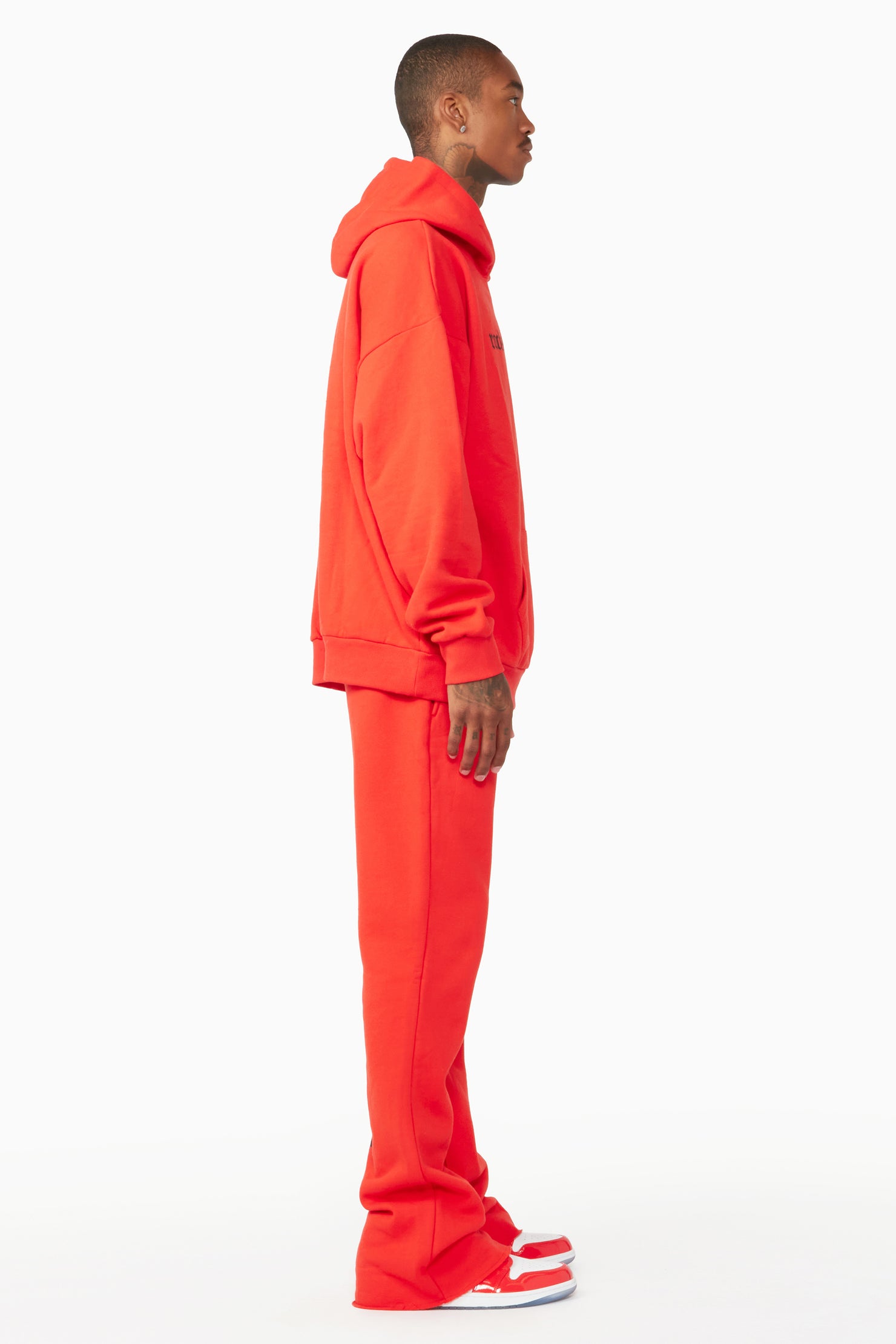 Shinswa Red Oversized Hoodie/Flare Trackset