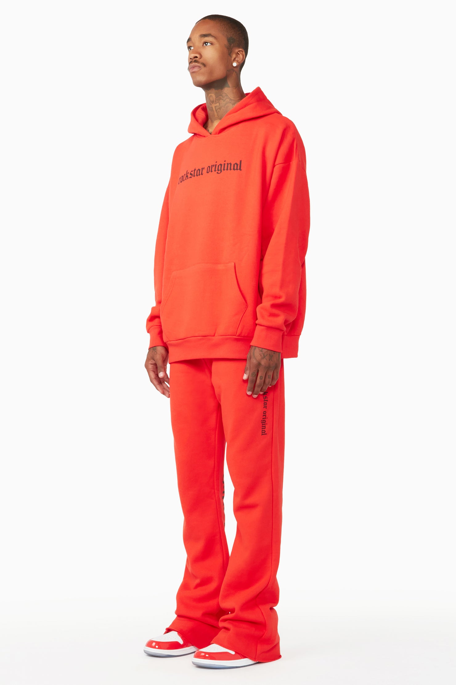 Shinswa Red Oversized Hoodie/Flare Trackset