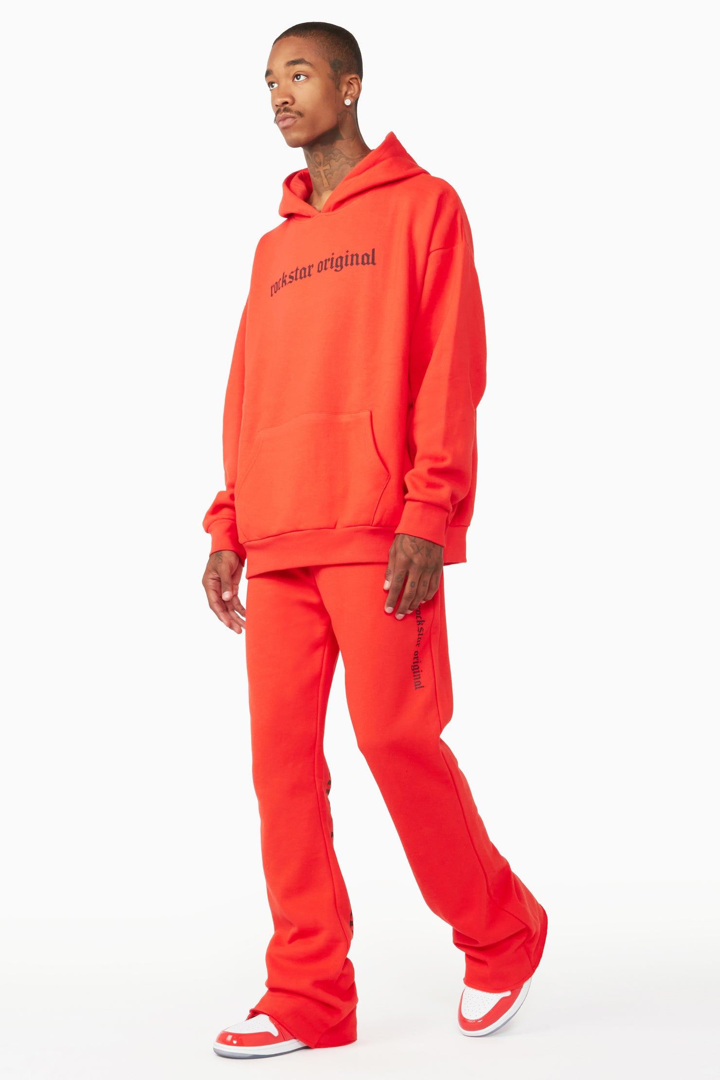 Shinswa Red Oversized Hoodie/Flare Trackset