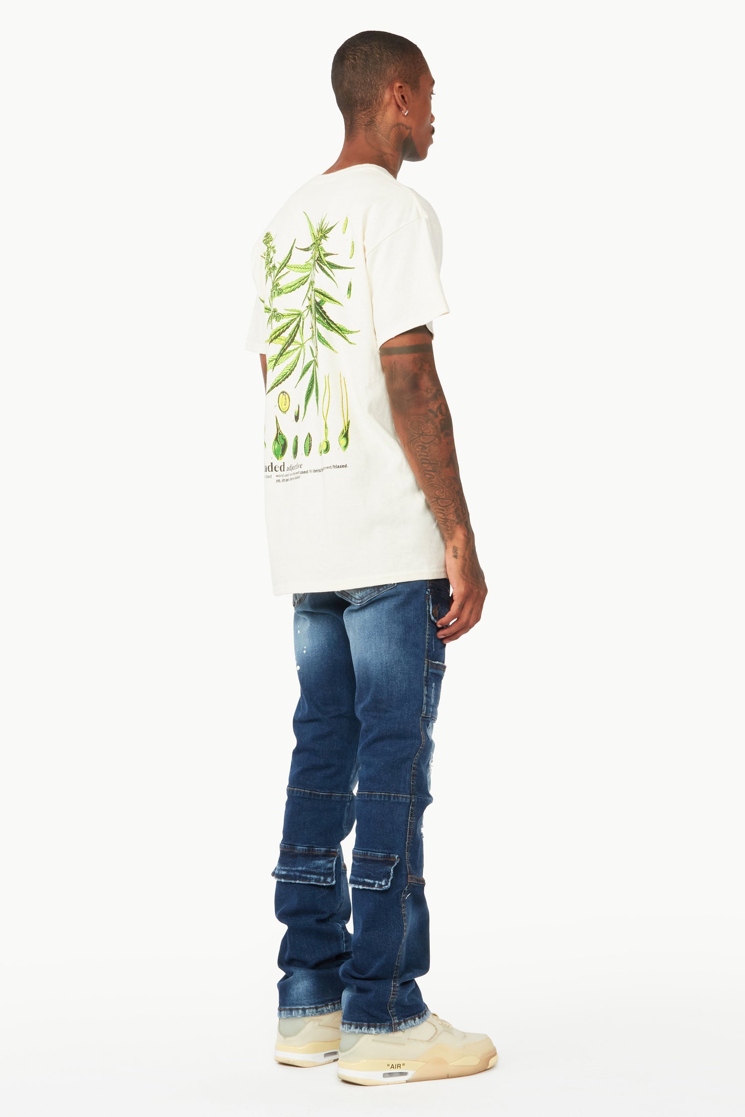 Gannon Dark Blue Stacked Flare Jean