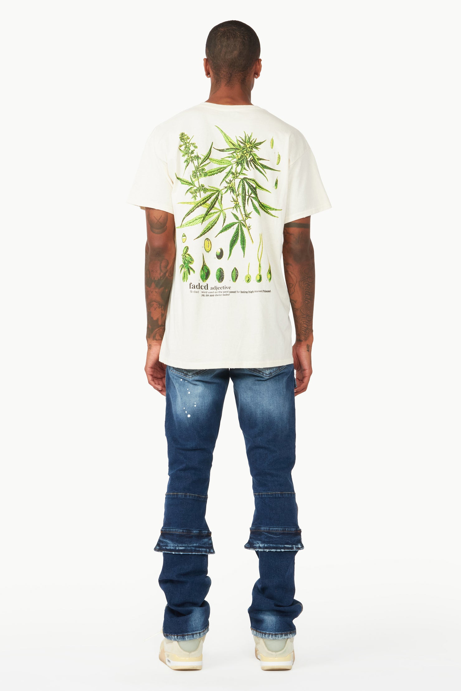 Gannon Dark Blue Stacked Flare Jean