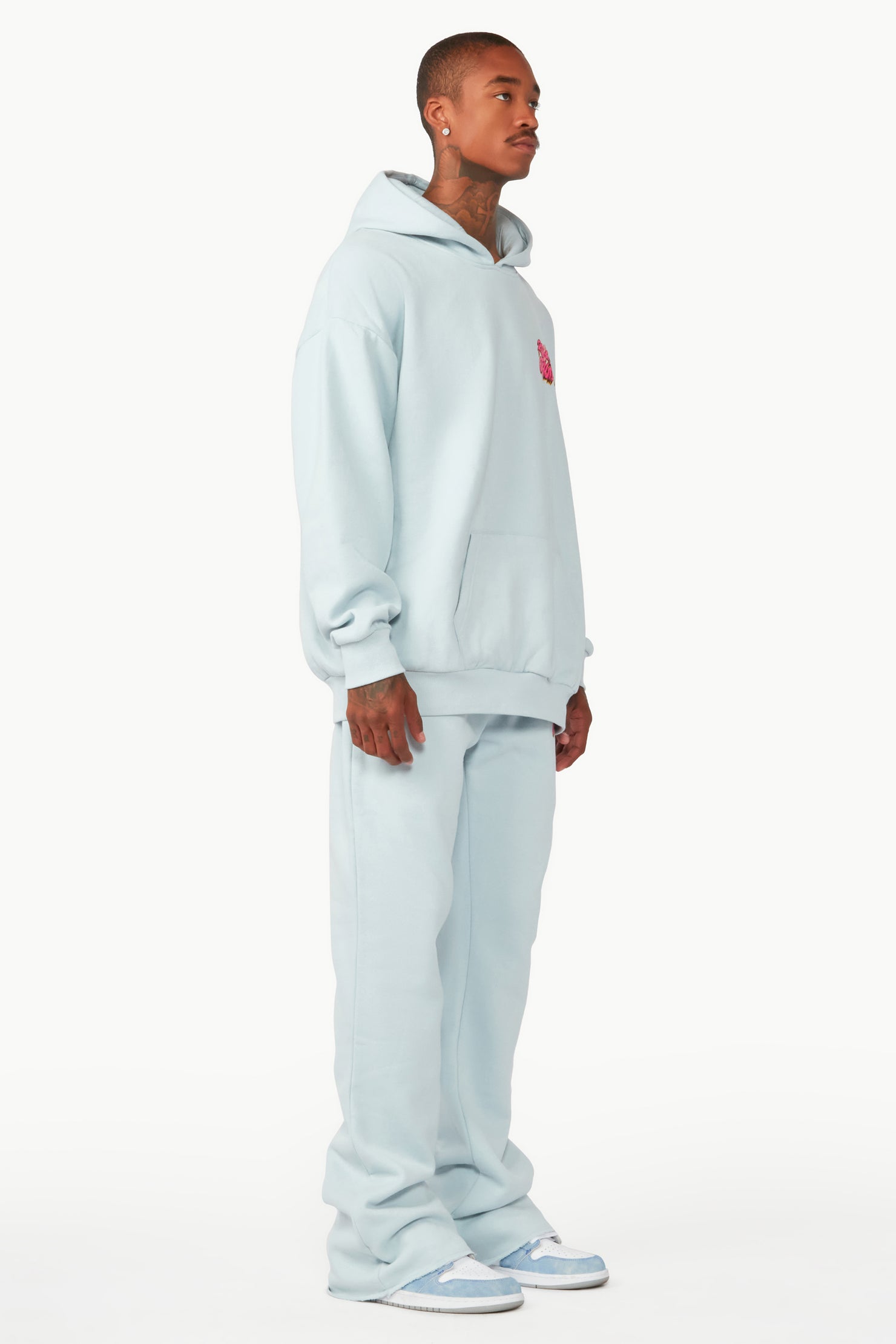Clava Sky Blue Oversized Hoodie/Flare Trackset