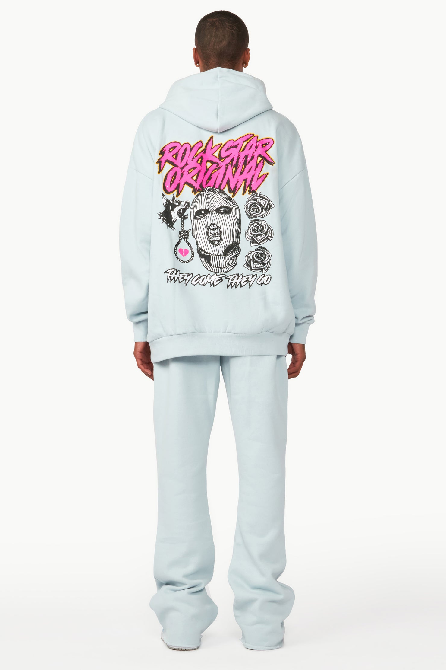 Clava Sky Blue Oversized Hoodie/Flare Trackset