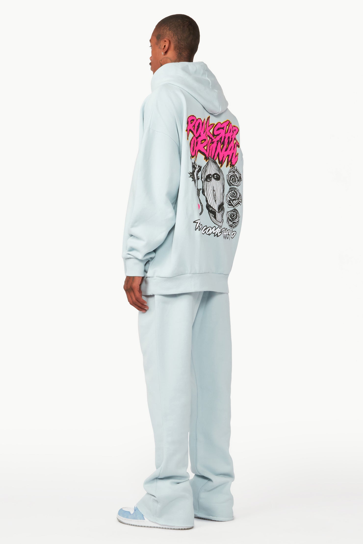 Clava Sky Blue Oversized Hoodie/Flare Trackset