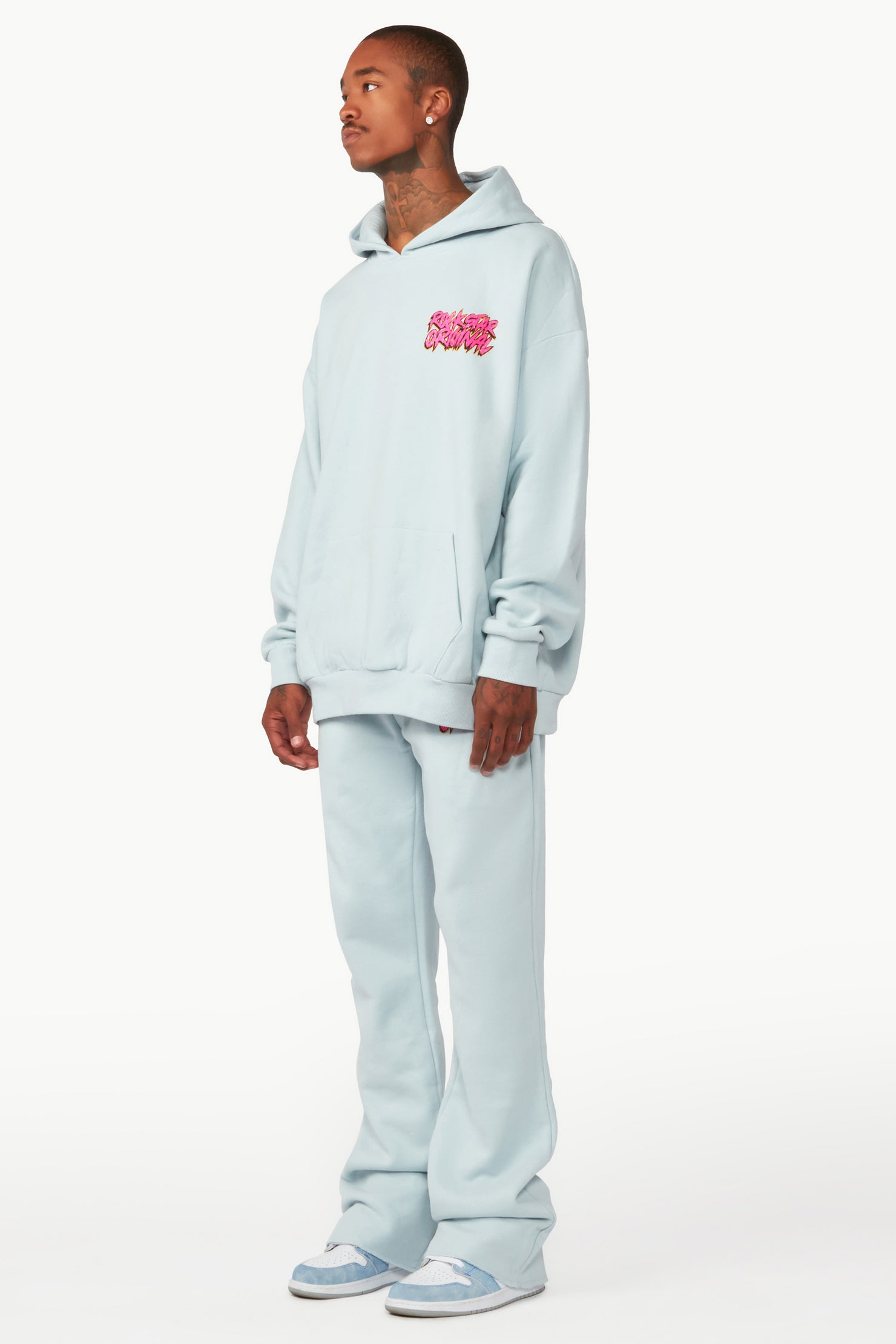 Clava Sky Blue Oversized Hoodie/Flare Trackset