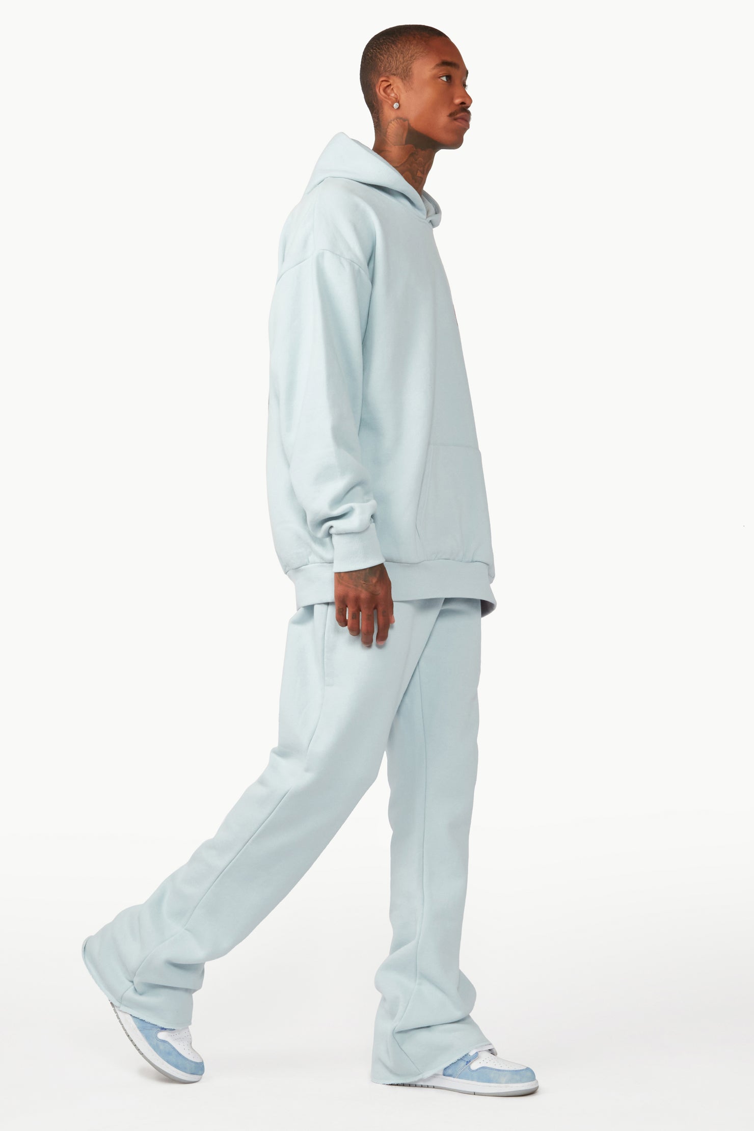 Clava Sky Blue Oversized Hoodie/Flare Trackset