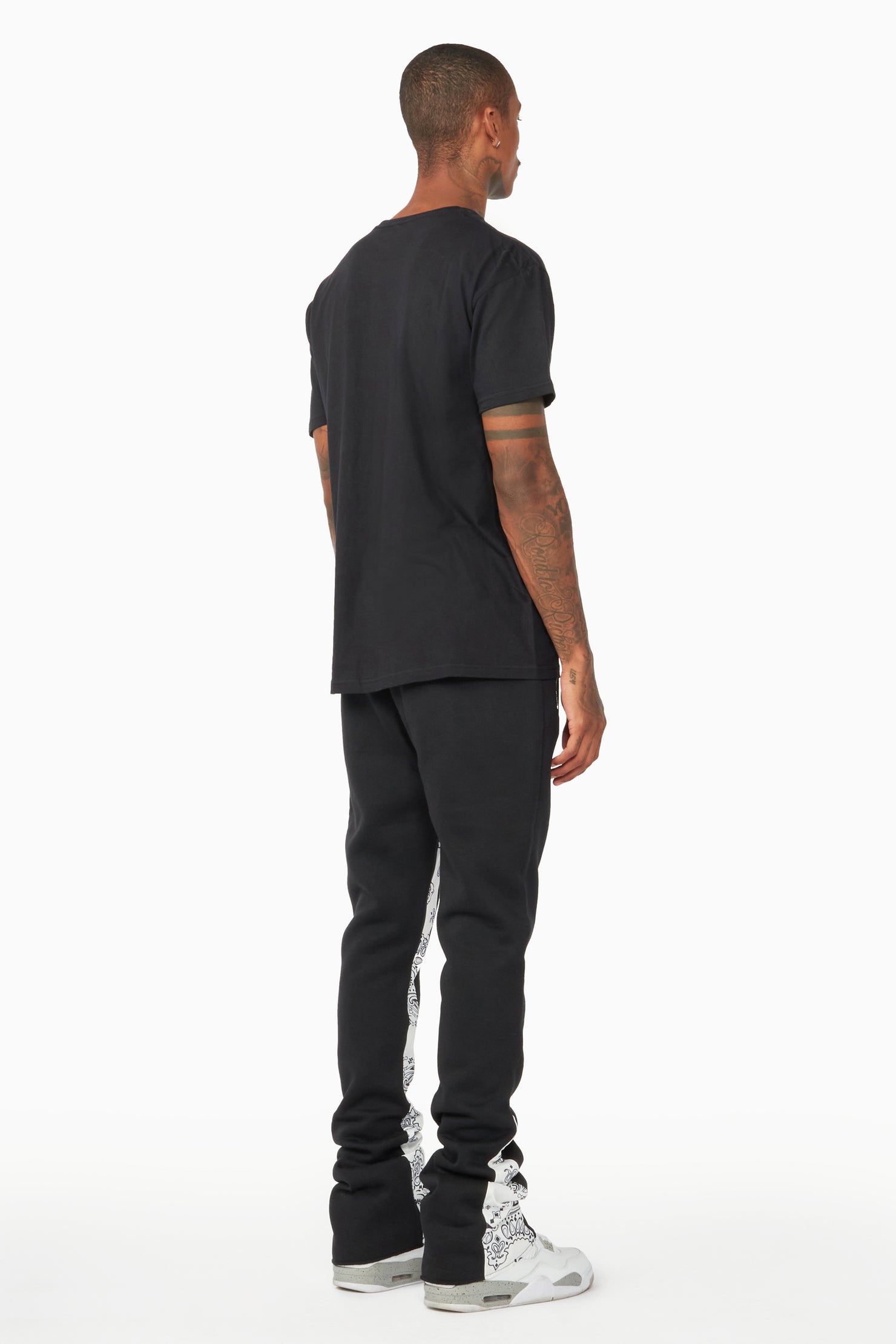 Everest Black/Bandana White Stacked Flare Track Pant