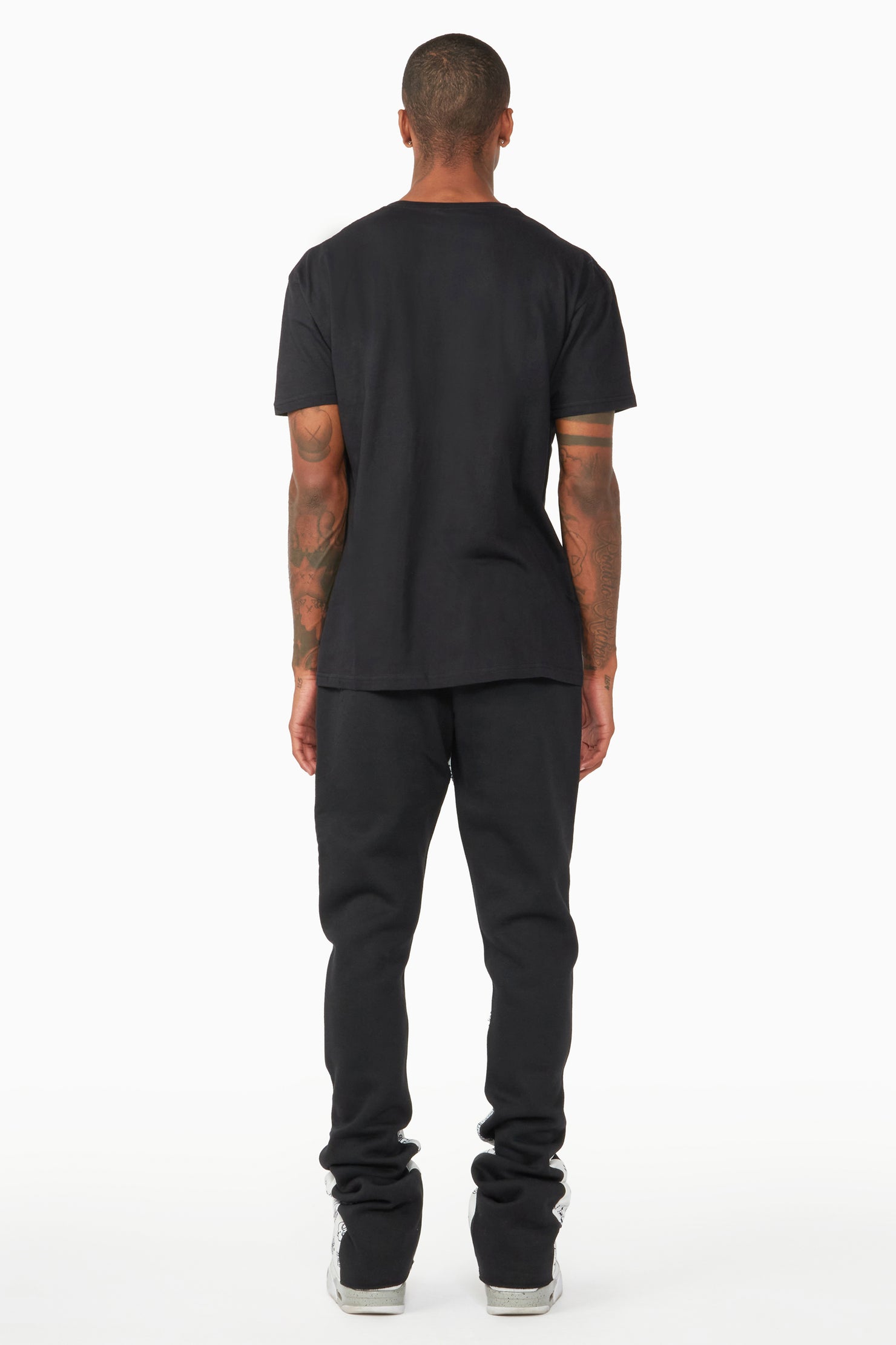 Everest Black/Bandana White Stacked Flare Track Pant