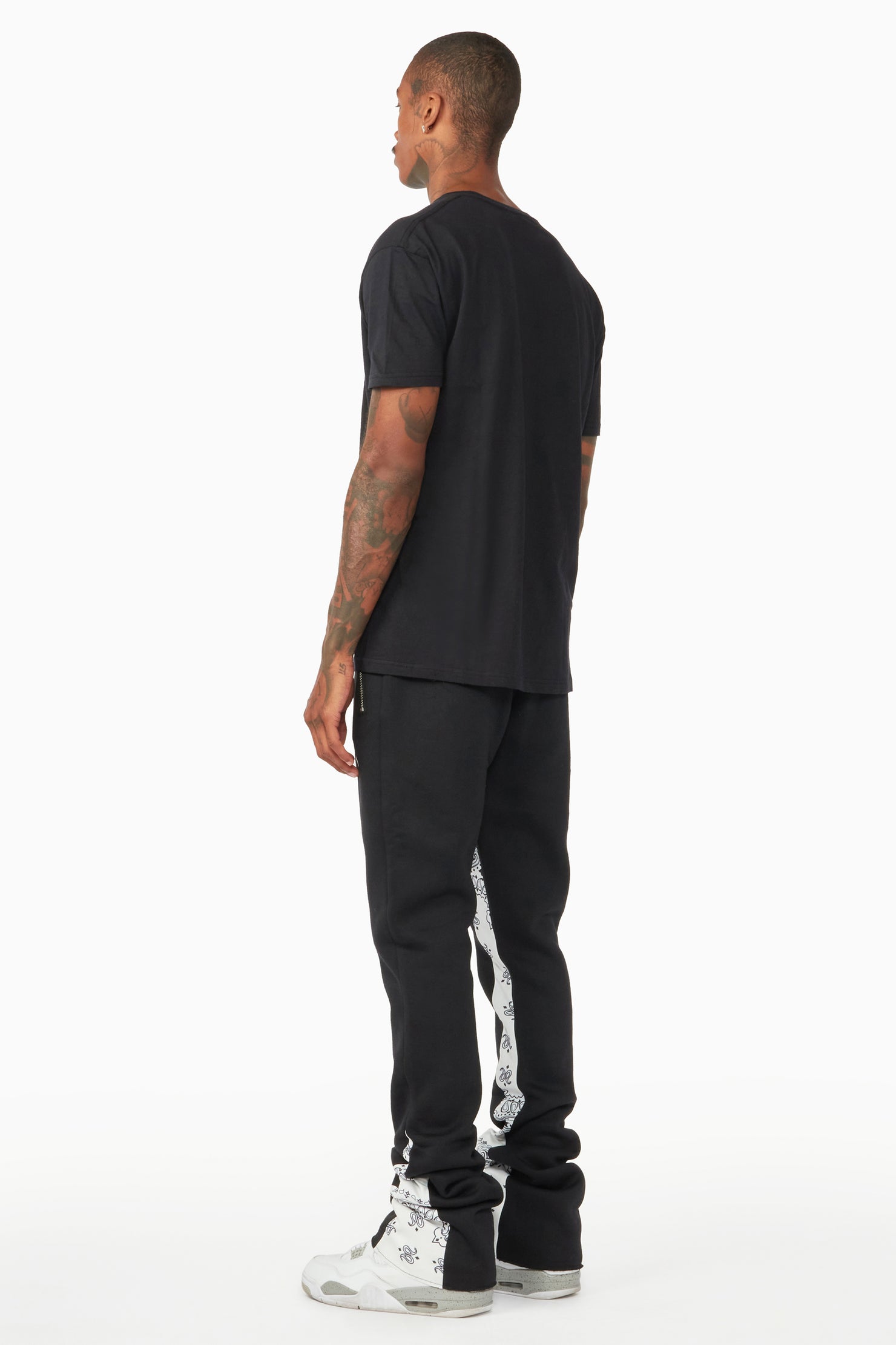 Everest Black/Bandana White Stacked Flare Track Pant