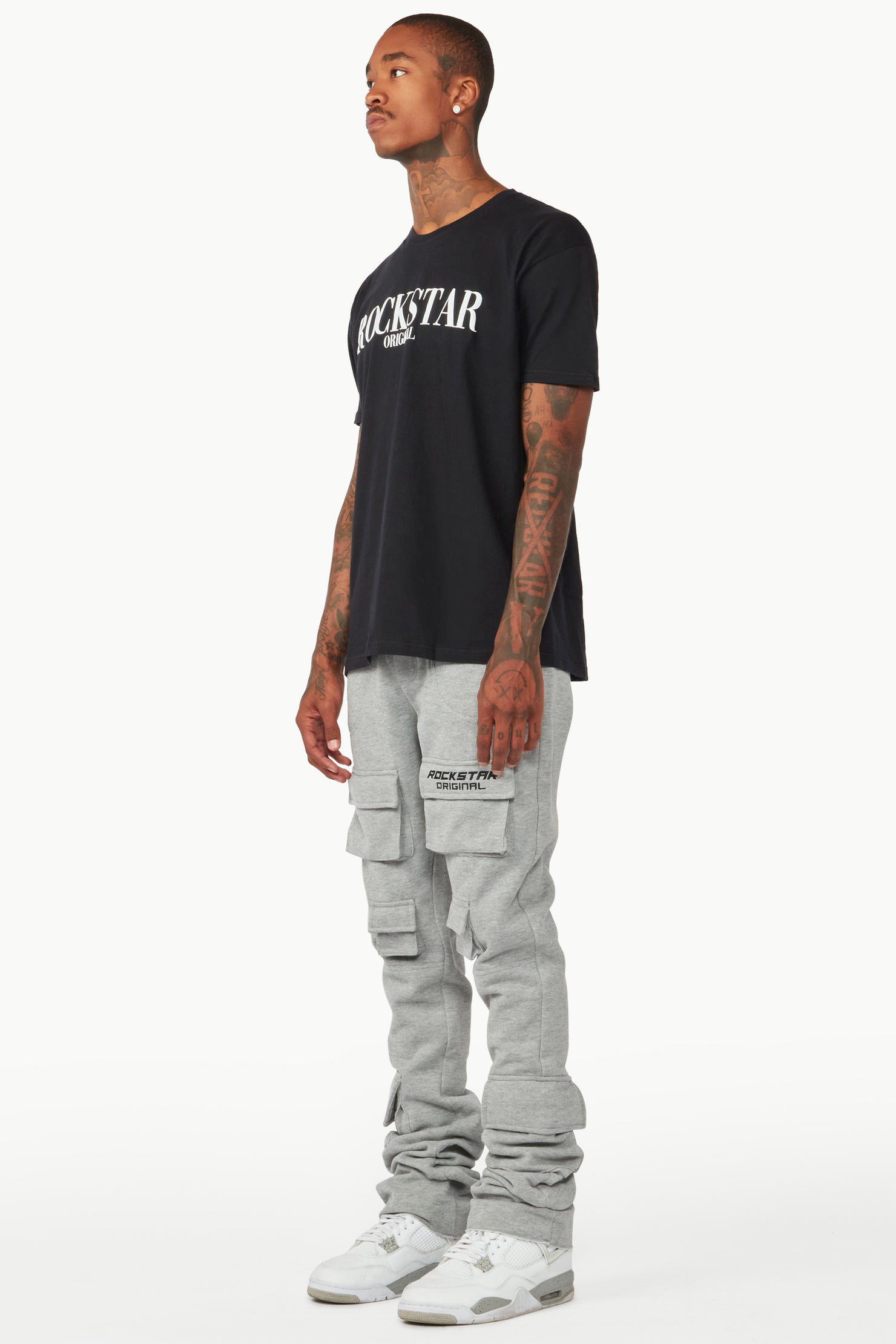 Connor Grey Stacked Flare Track Pant