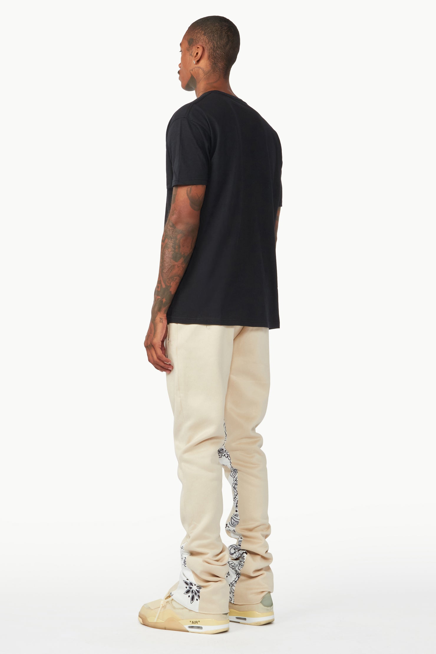 Everest Beige/Bandana White Stacked Flare Track Pant