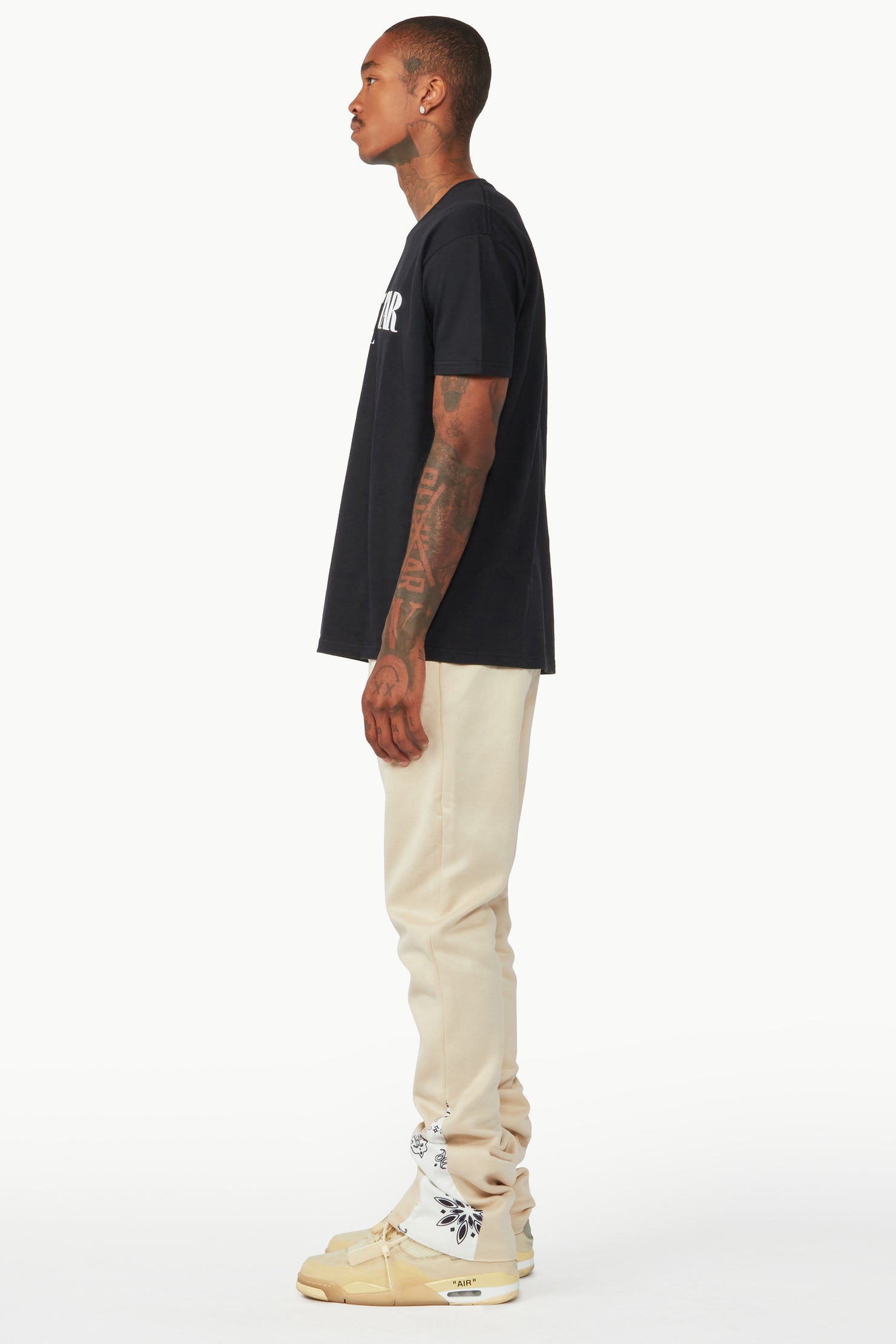 Everest Beige/Bandana White Stacked Flare Track Pant