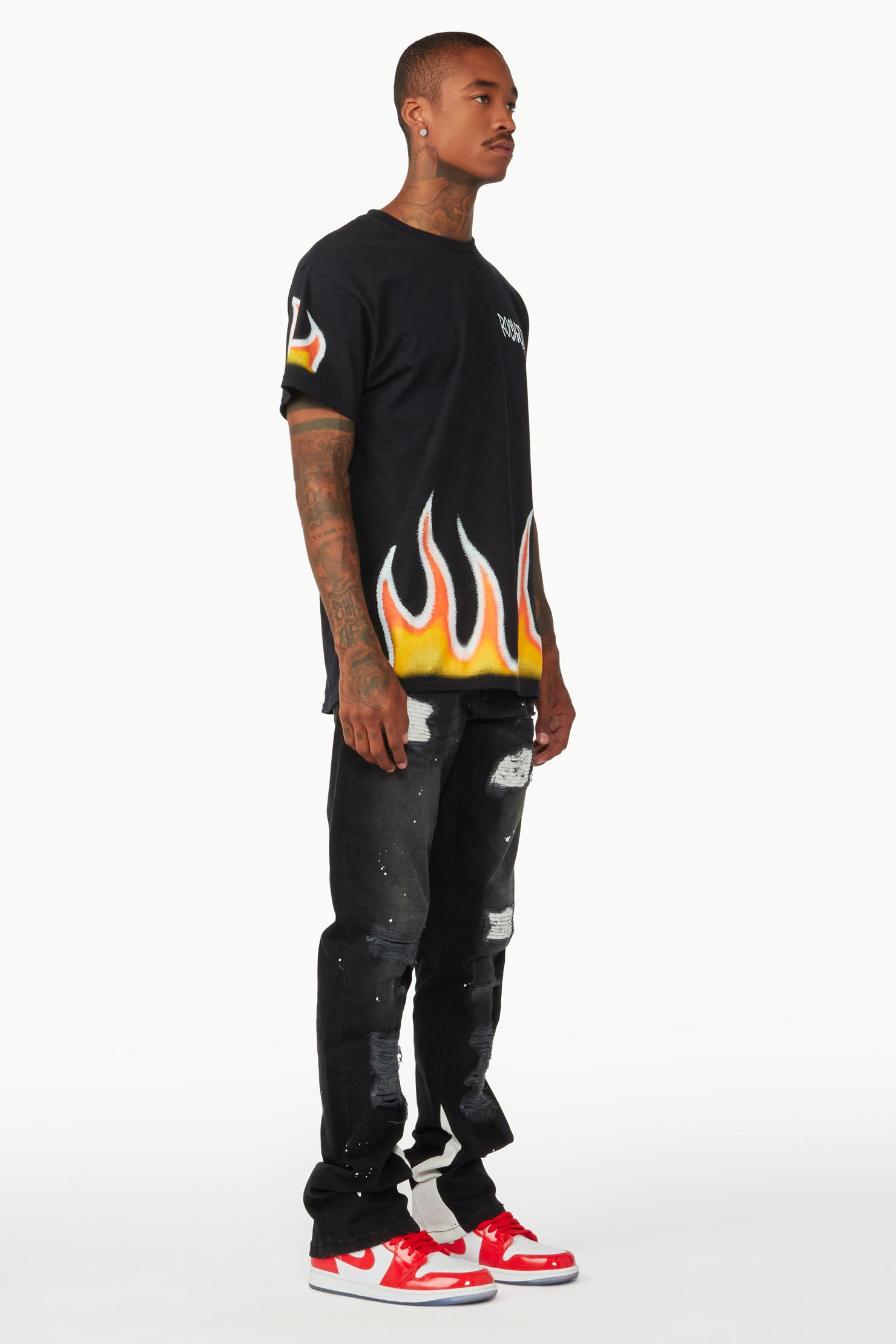 Edmund Black Stacked Flare Jean