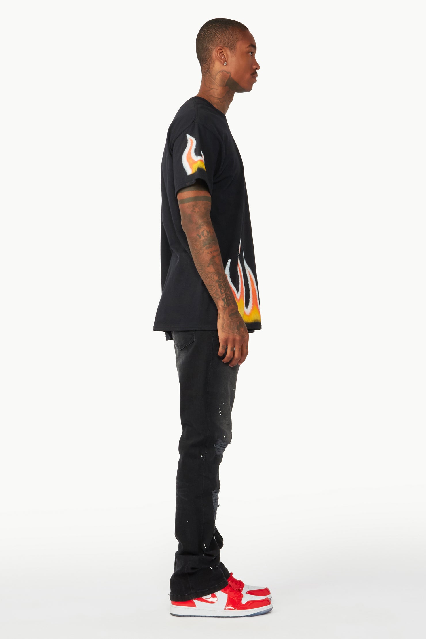 Edmund Black Stacked Flare Jean