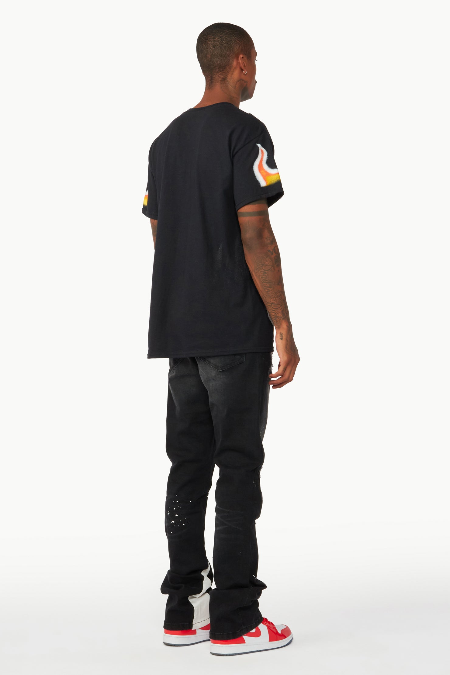 Edmund Black Stacked Flare Jean